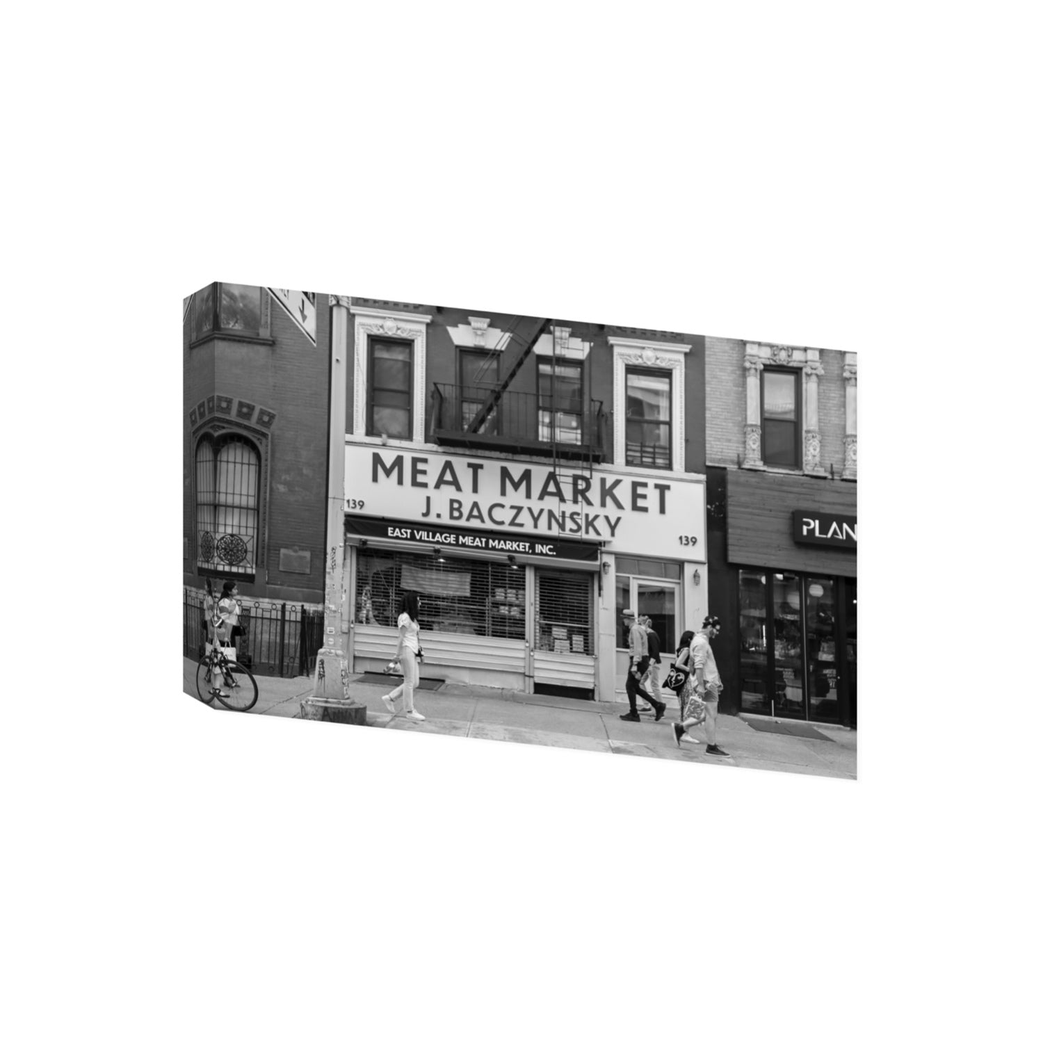 Meat District New York NYC Black & White wall art Giant stretched canvas print