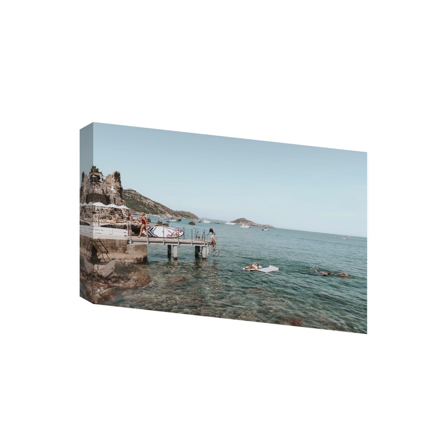 Retro Glamour Tuscany coastal Italian wall art Giant stretched canvas print