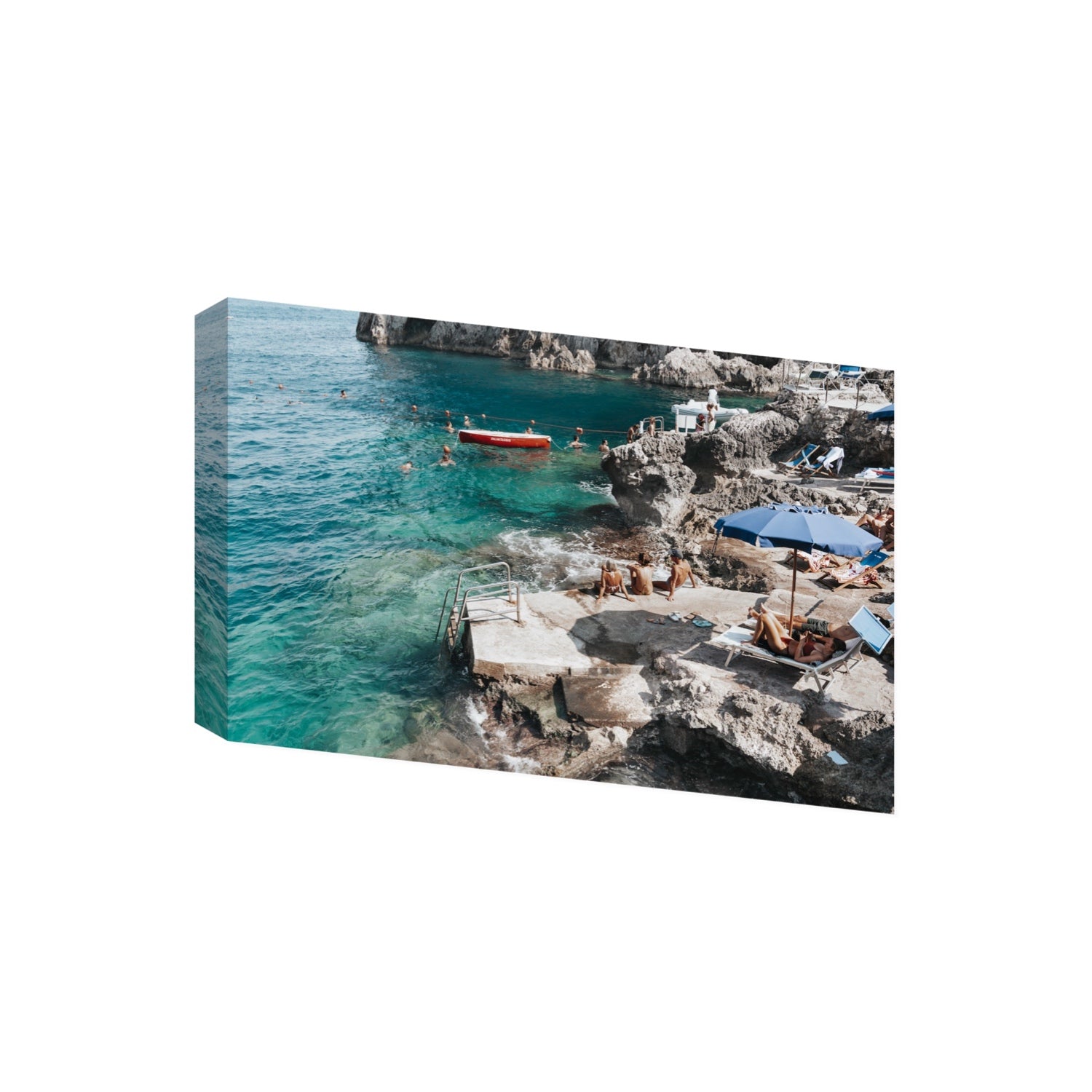 Serenity By The Sea Capri Mediterranean wall art Giant stretched canvas print