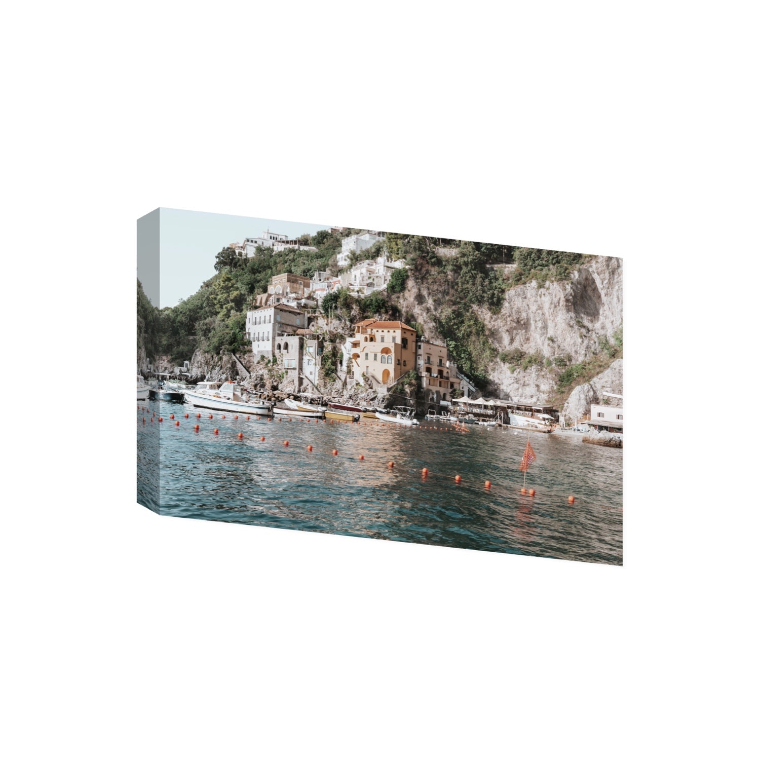 Amalfi Villas fine art print, Amalfi, Italy, coastal scenes artwork, Giant, Stretched Canvas