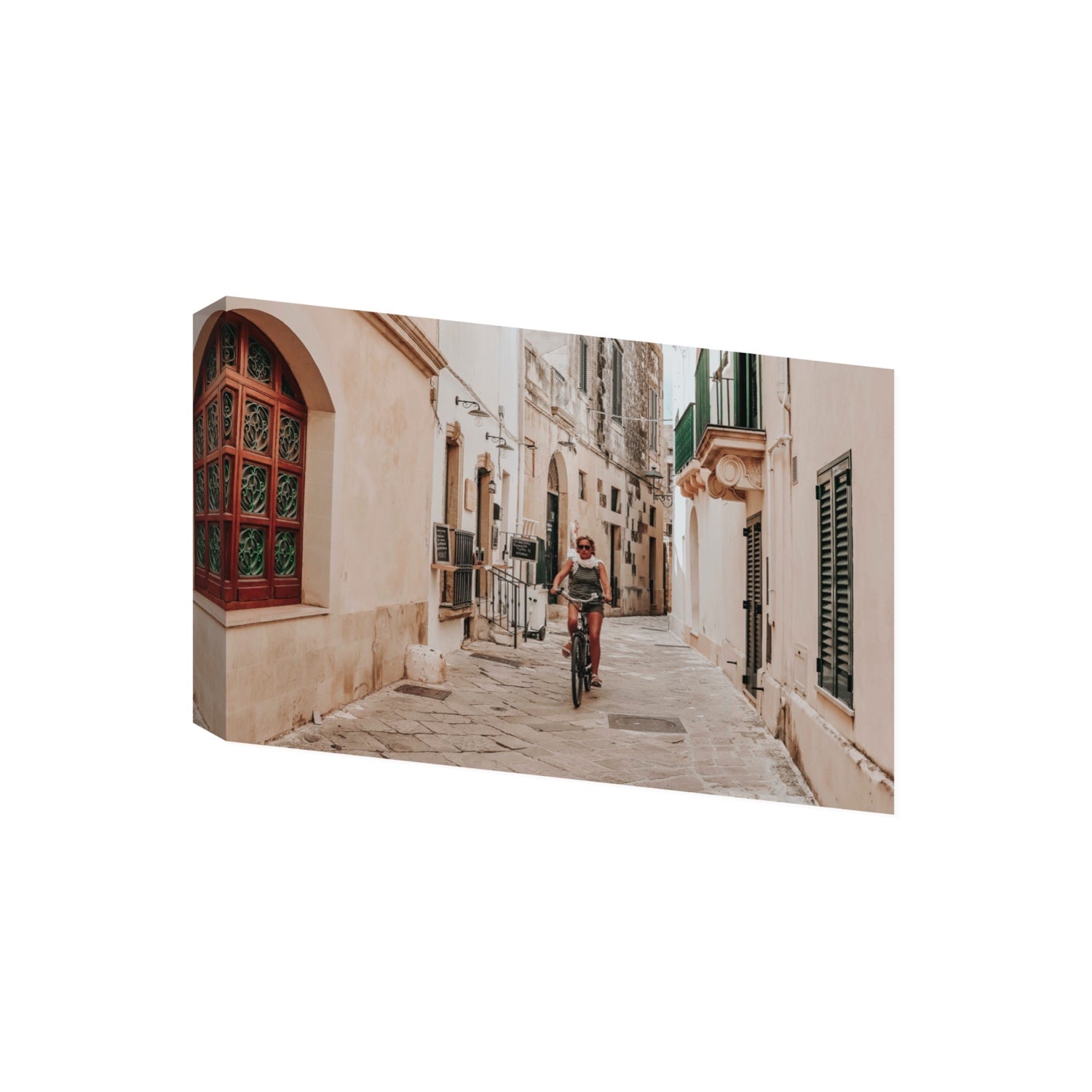 La Donna In Bicicletta Puglia Wall Italian fine art print Giant stretched canvas print