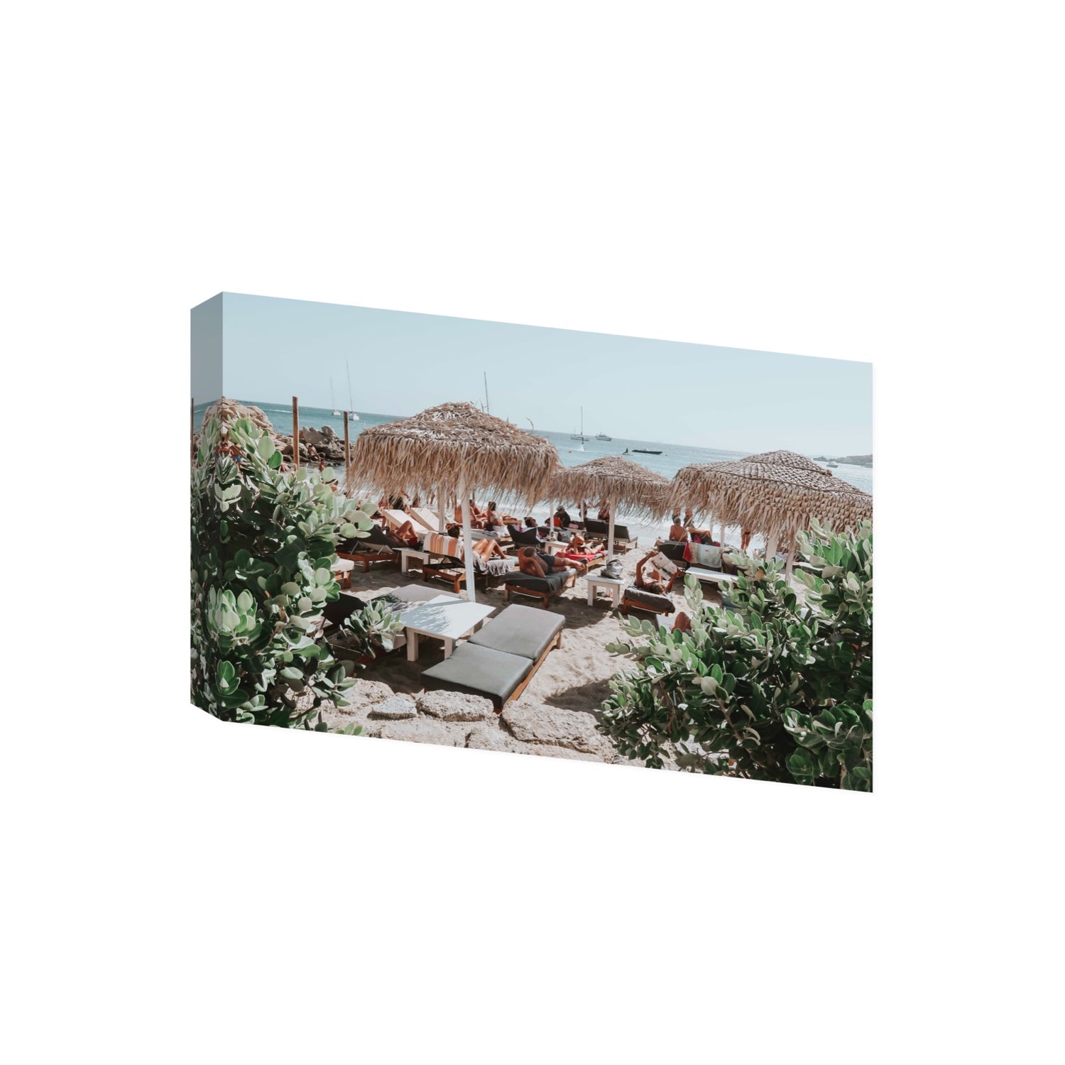 Greek Haven Mykonos Greek island coastal wall art Giant stretched canvas print