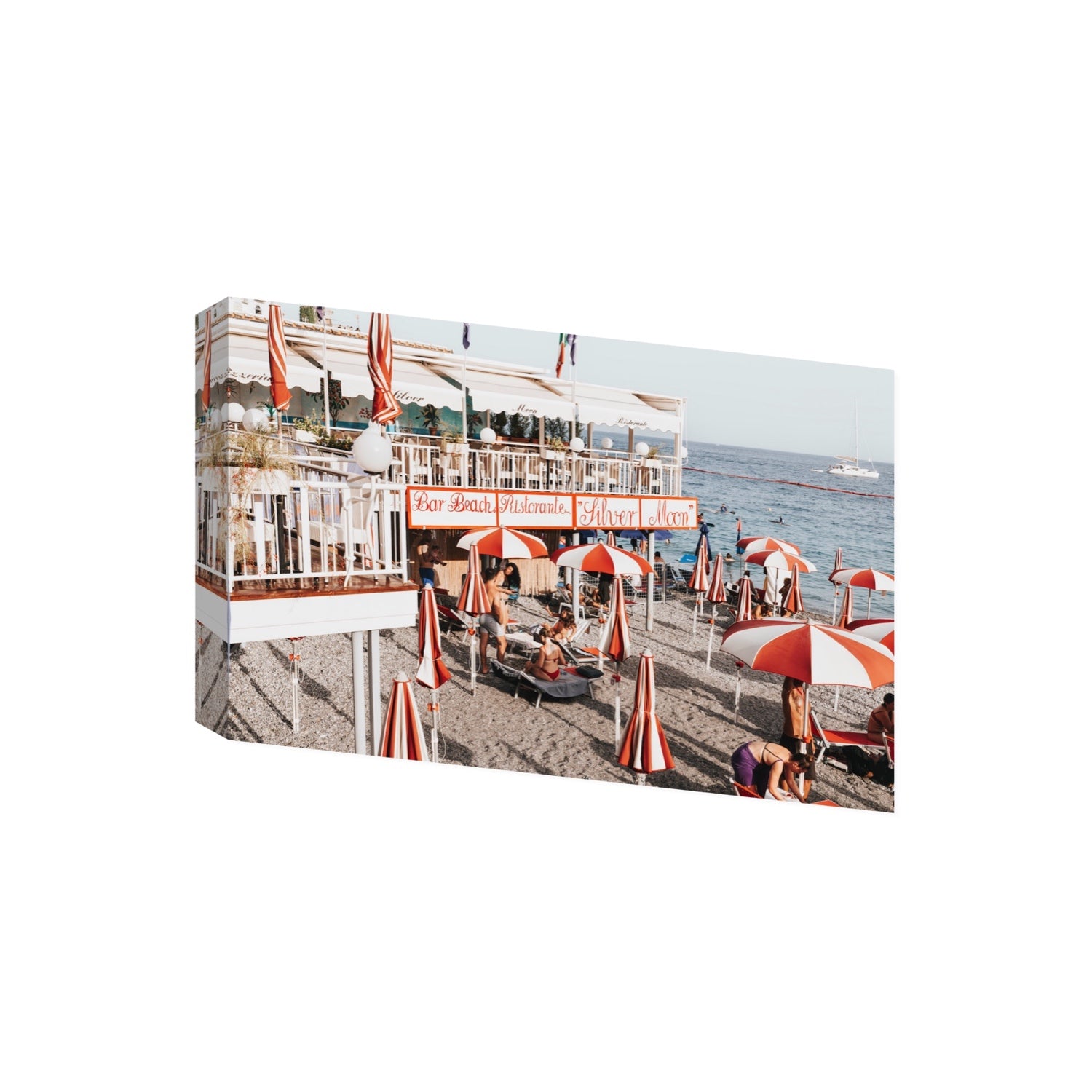 Silver Moon Amalfi Mediterranean wall art Giant stretched canvas print