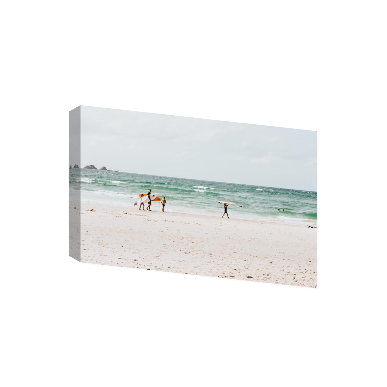 La Famiglia Byron Bay Family Surf coastal wall art Giant stretched canvas print