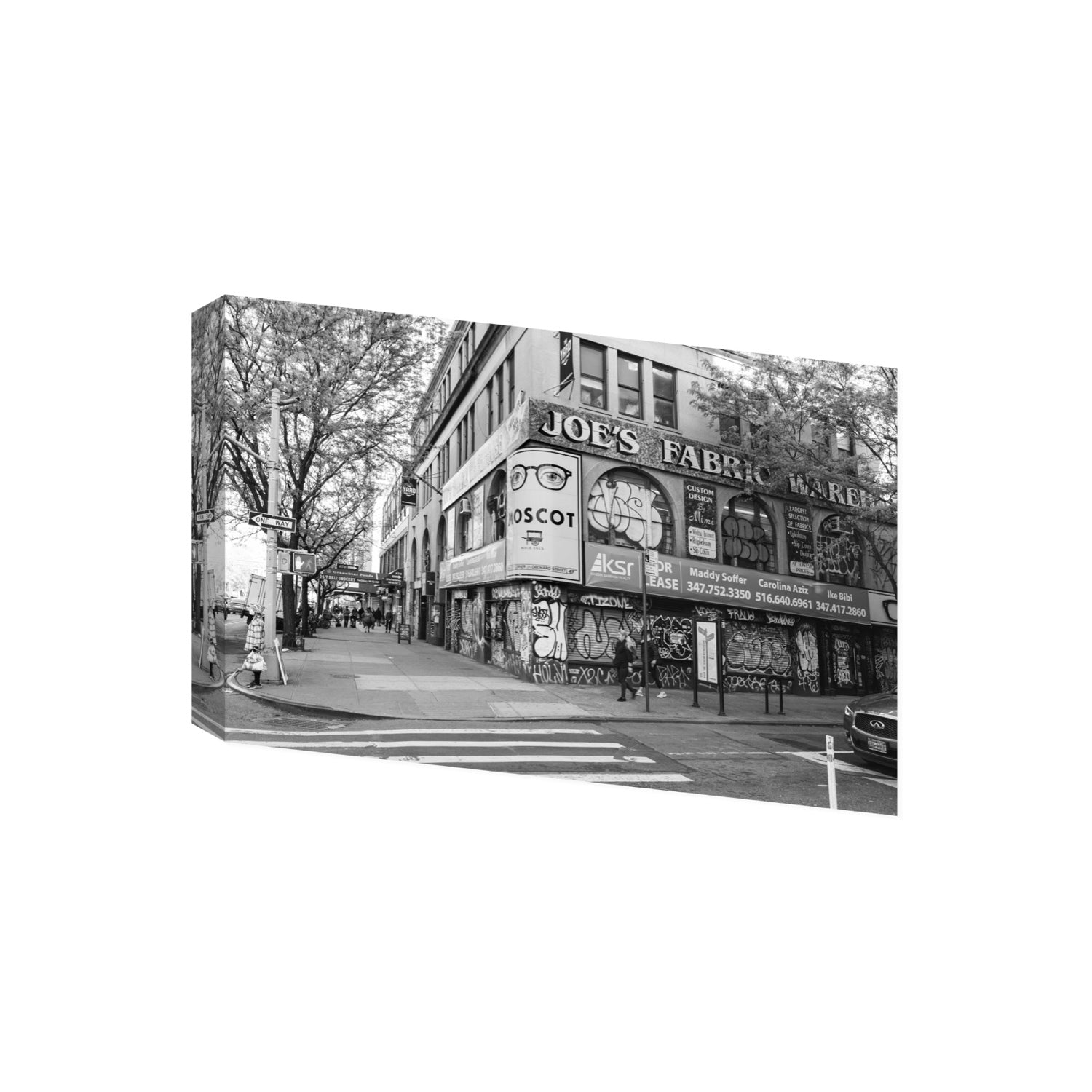Wall Poetry New York NYC Black & White wall art Giant stretched canvas print