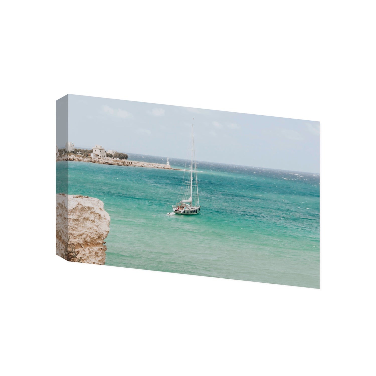 Adriatic Escape Puglia Italian coastal decor wall art Gallery stretched canvas print