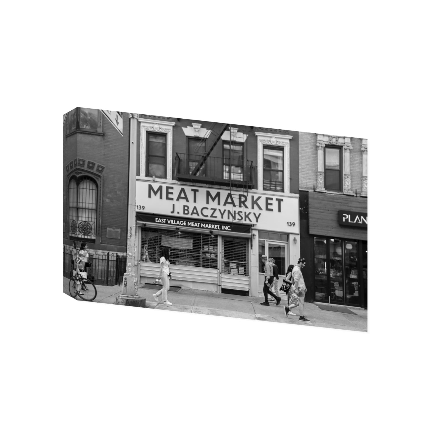 Meat District New York NYC Black & White wall art Gallery stretched canvas print