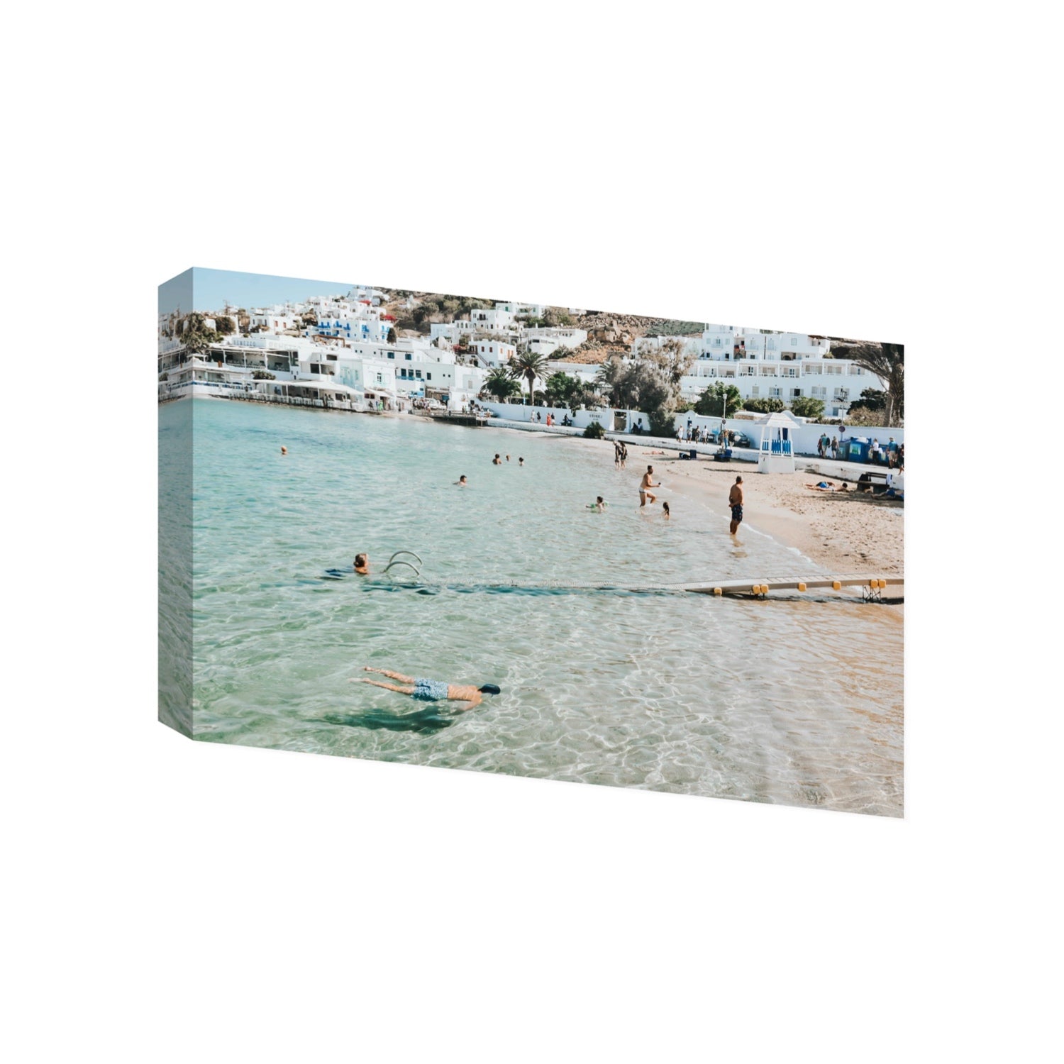 Bathe Yourself In Beauty Mykonos Greek island wall art Gallery stretched canvas print