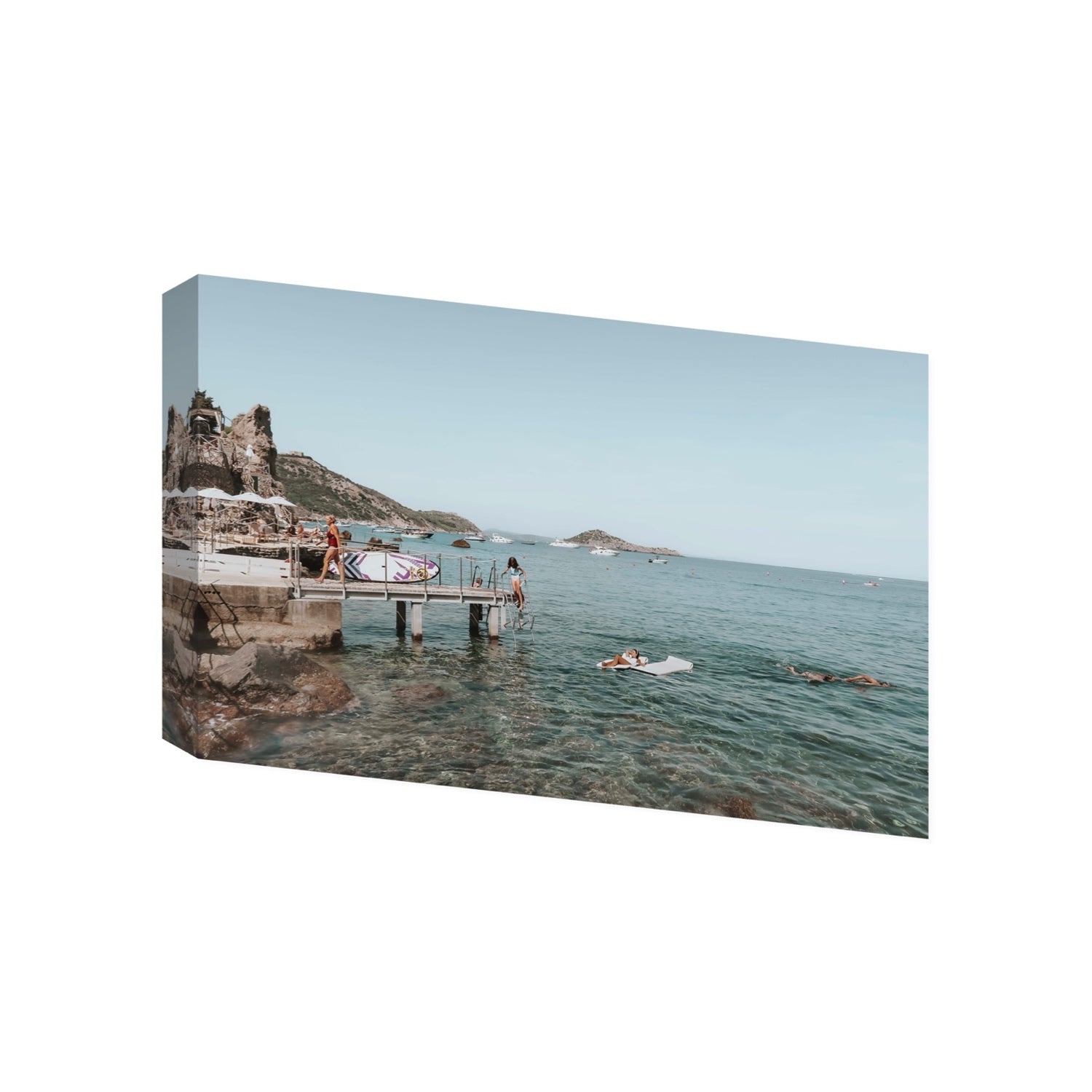 Retro Glamour Tuscany coastal Italian wall art Gallery stretched canvas print