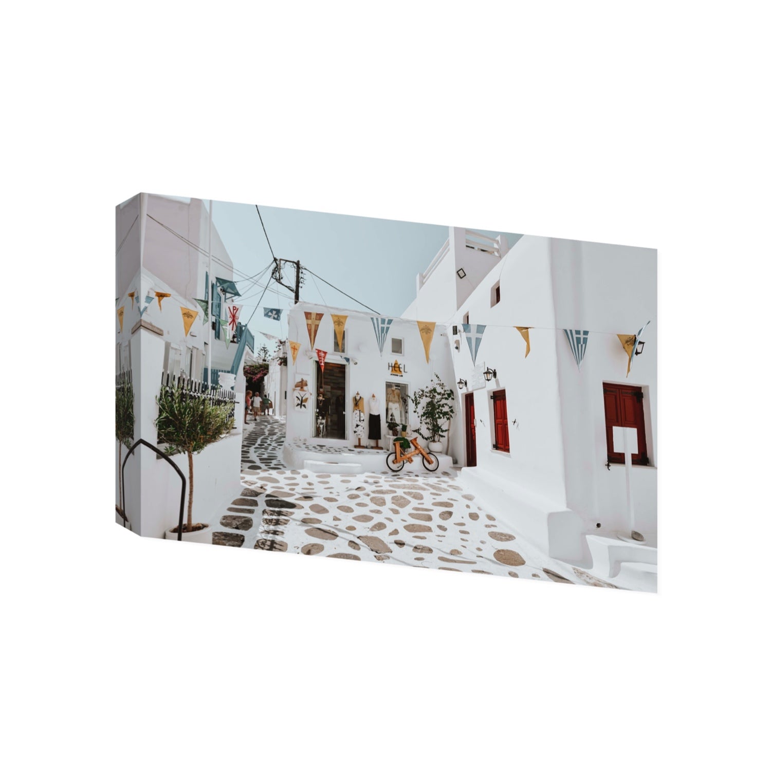 Cruising The Streets Mykonos Greek island wall art Gallery stretched canvas print