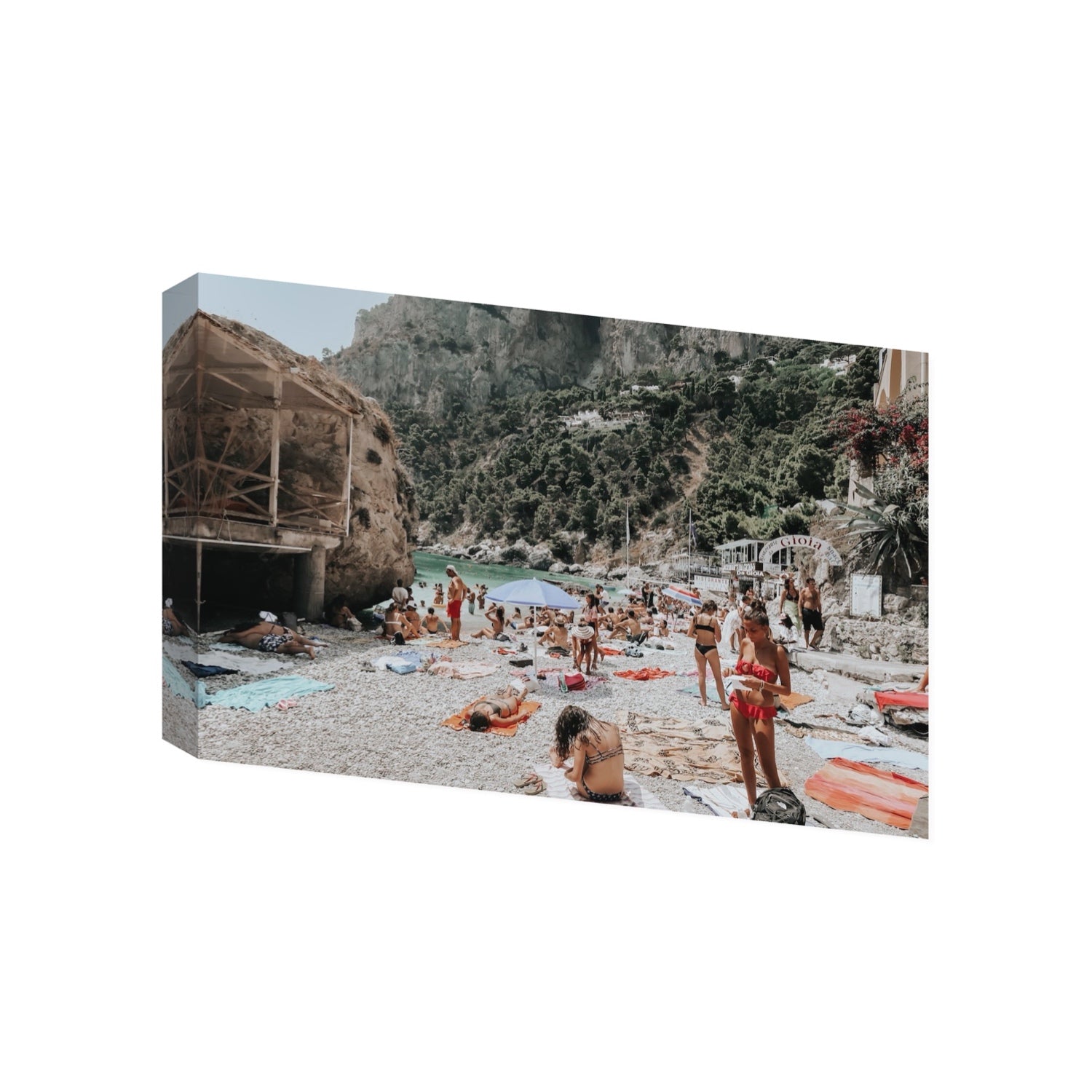 Spiaggia Da Gioia Capri beach coastal wall art Gallery stretched canvas print