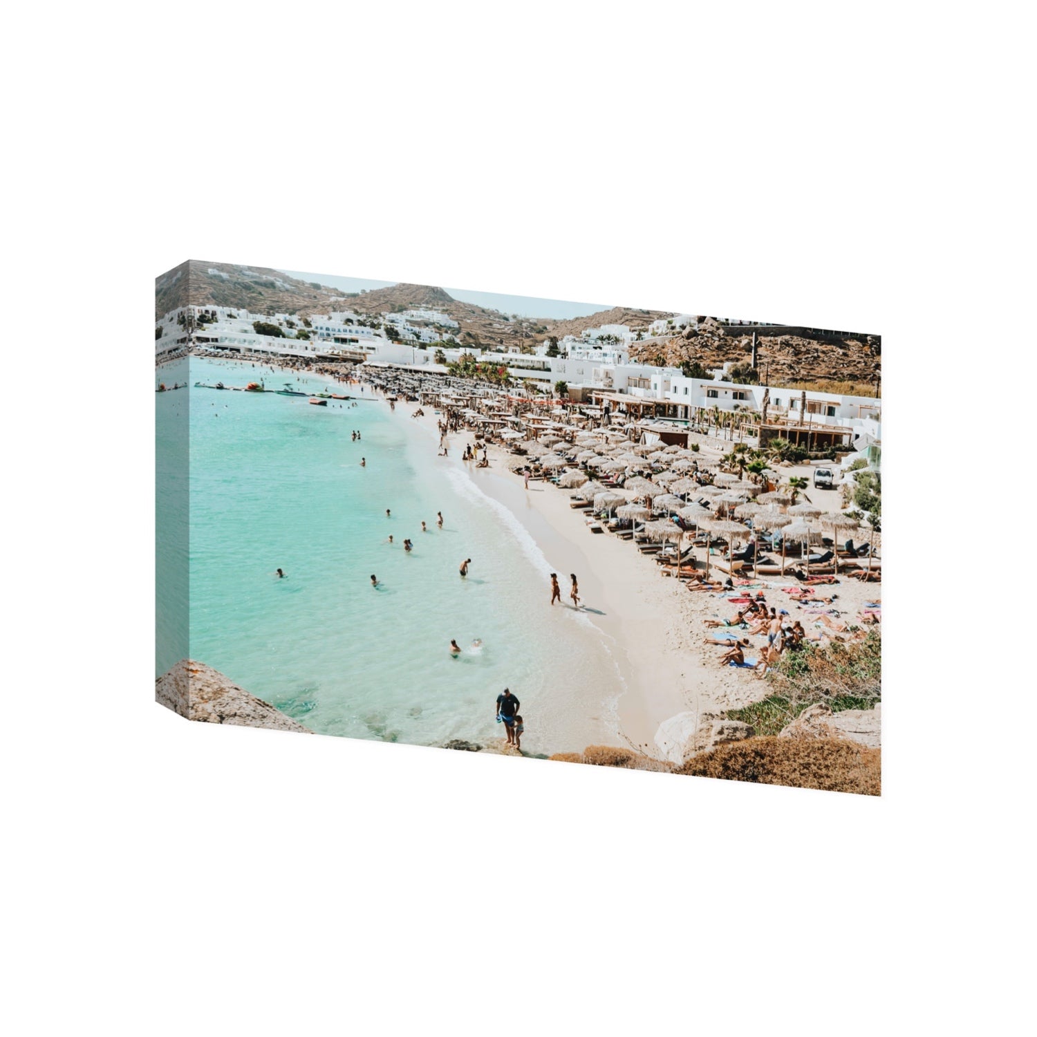 Aquaholic Mykonos Greek island wall art Gallery stretched canvas print