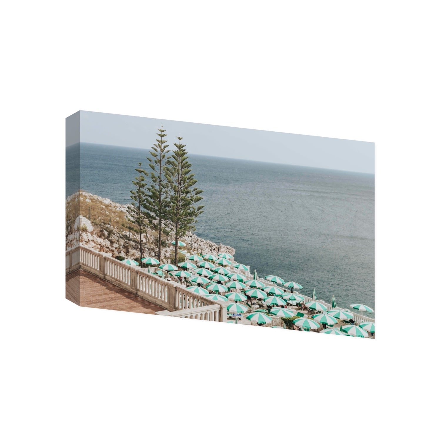Azure Horizon Puglia beach coastal wall art Gallery stretched canvas print