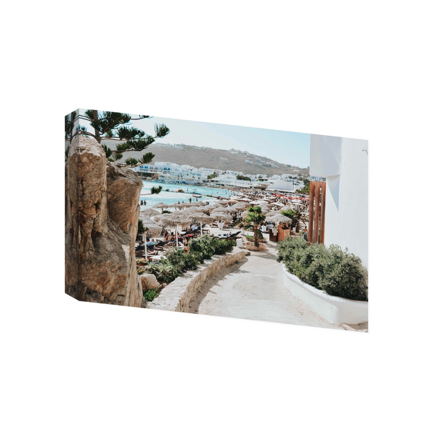 Kalimera Mykonos Greek island wall art Gallery stretched canvas print