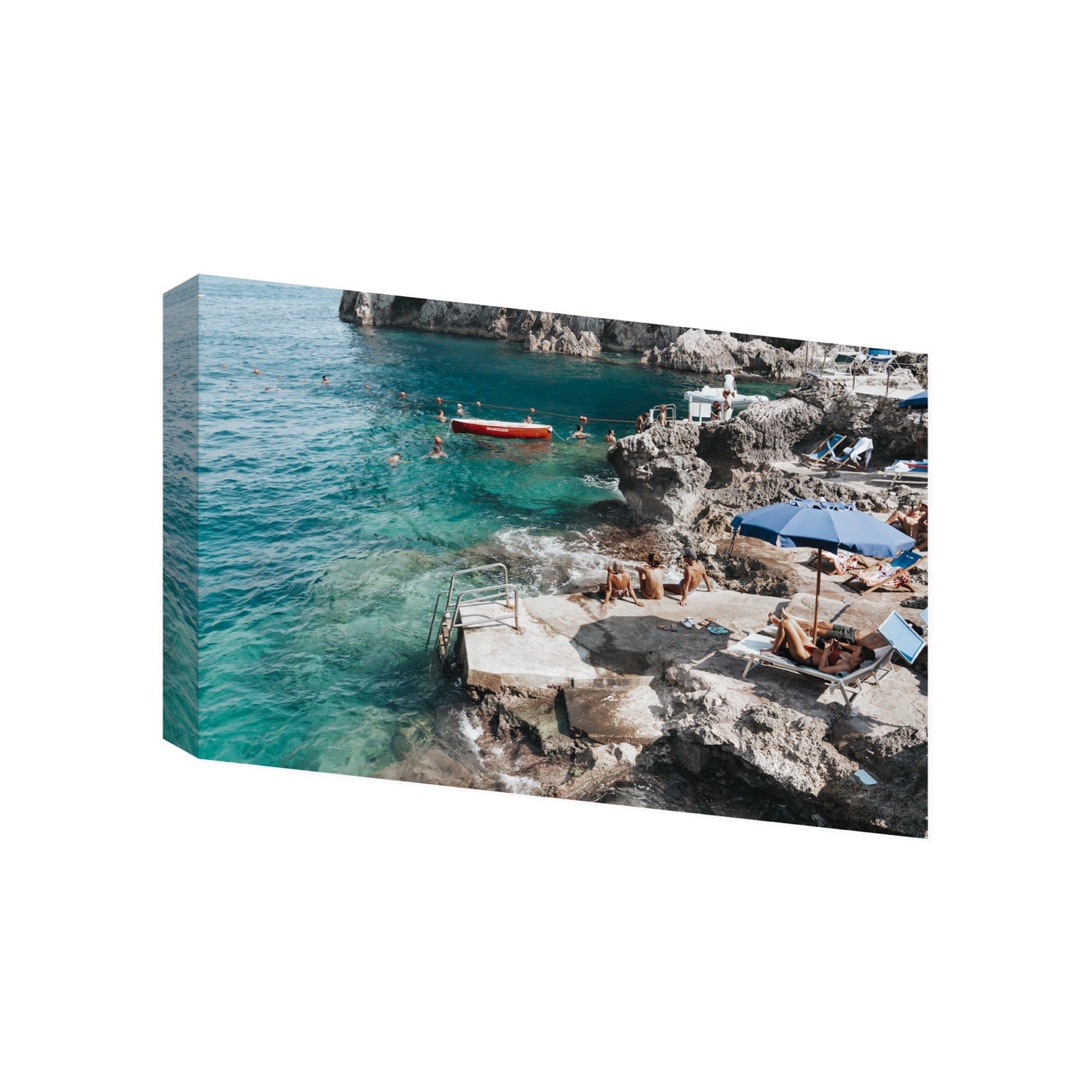 Serenity By The Sea Capri Mediterranean wall art Gallery stretched canvas print