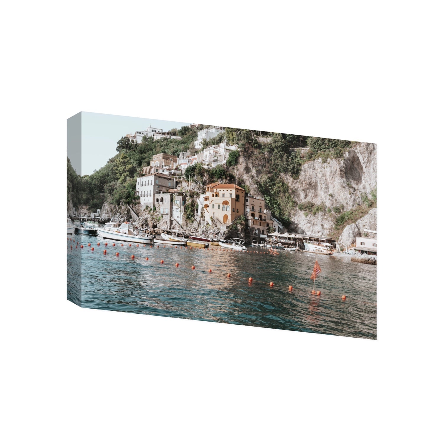Amalfi Villas fine art print, Amalfi, Italy, coastal scenes artwork, Gallery, Stretched Canvas