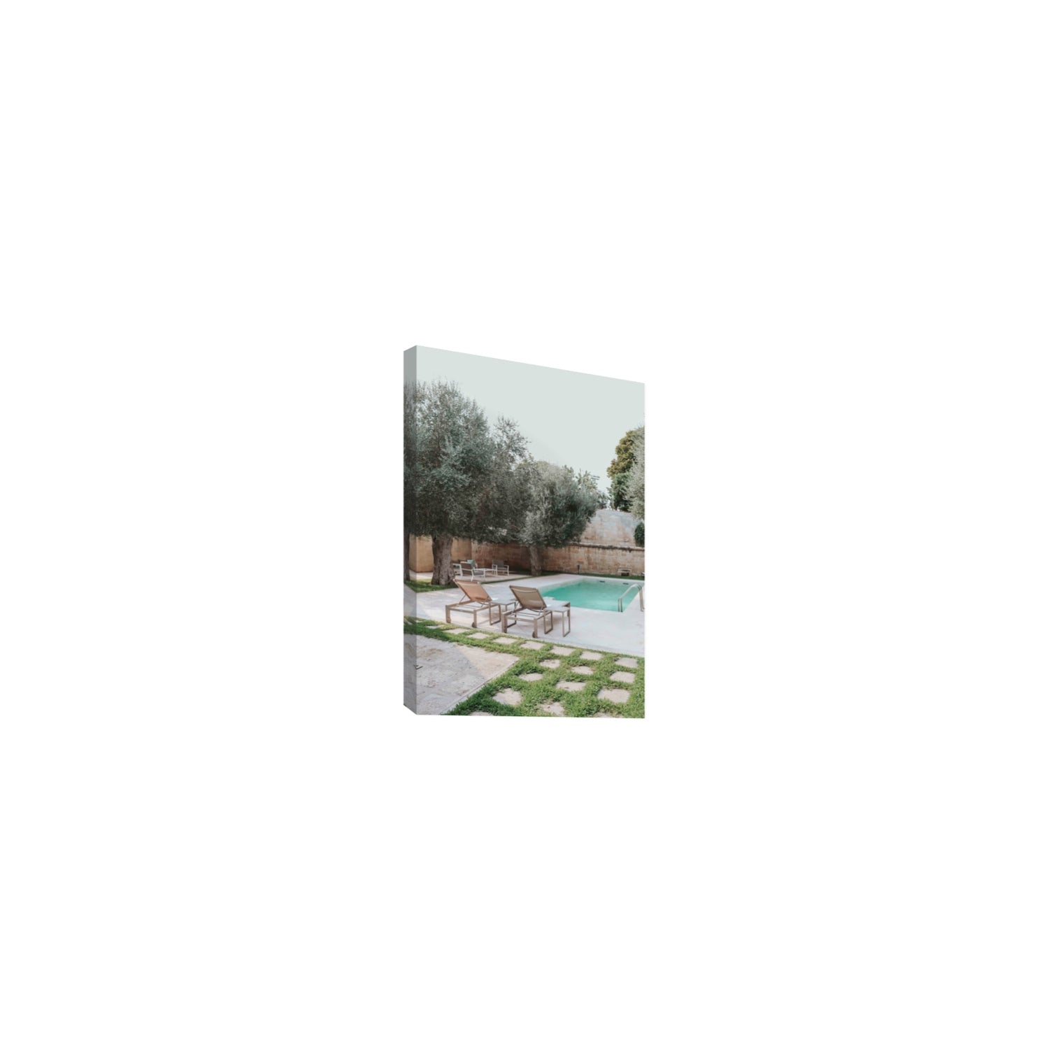 Olive Oasis Puglia Mediterranean wall art Small stretched canvas print