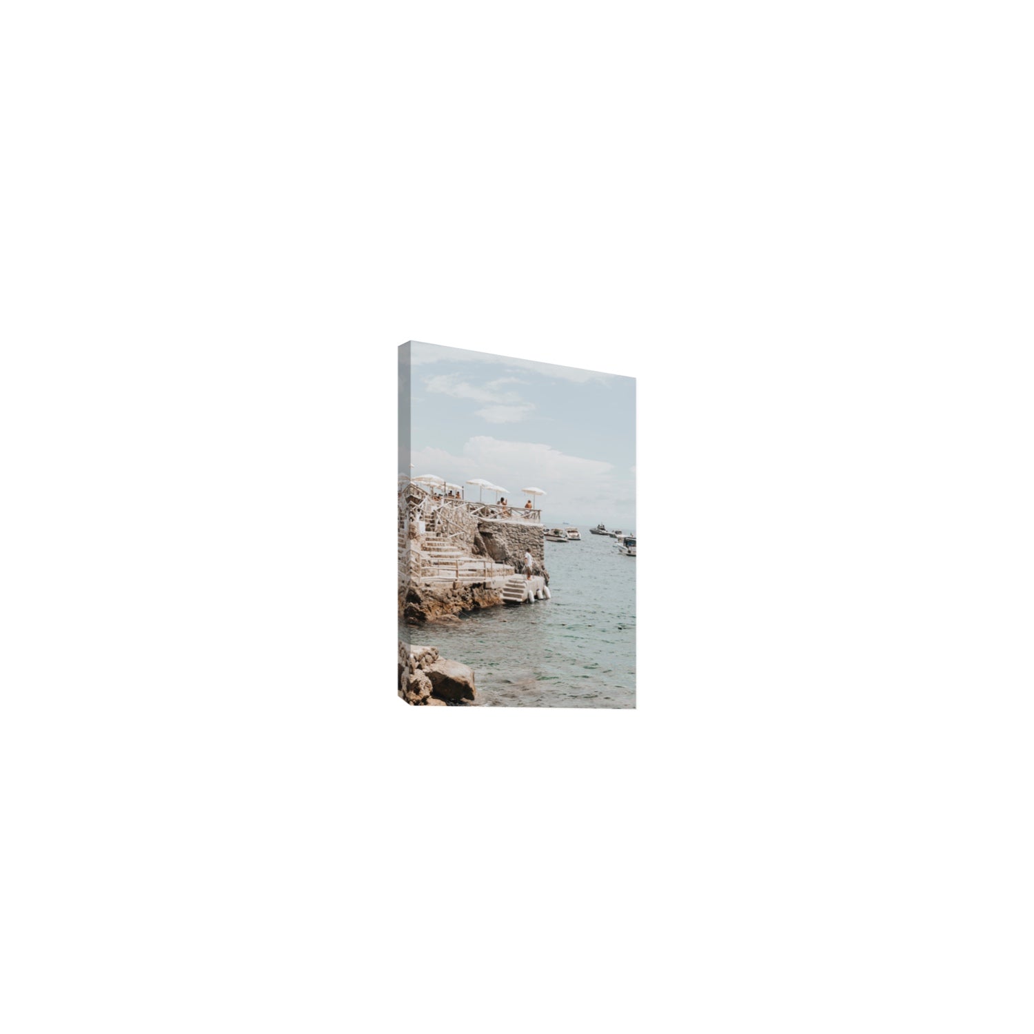 Pier Patrol fine art print, Nerano, Italy, Small, Stretched Canvas