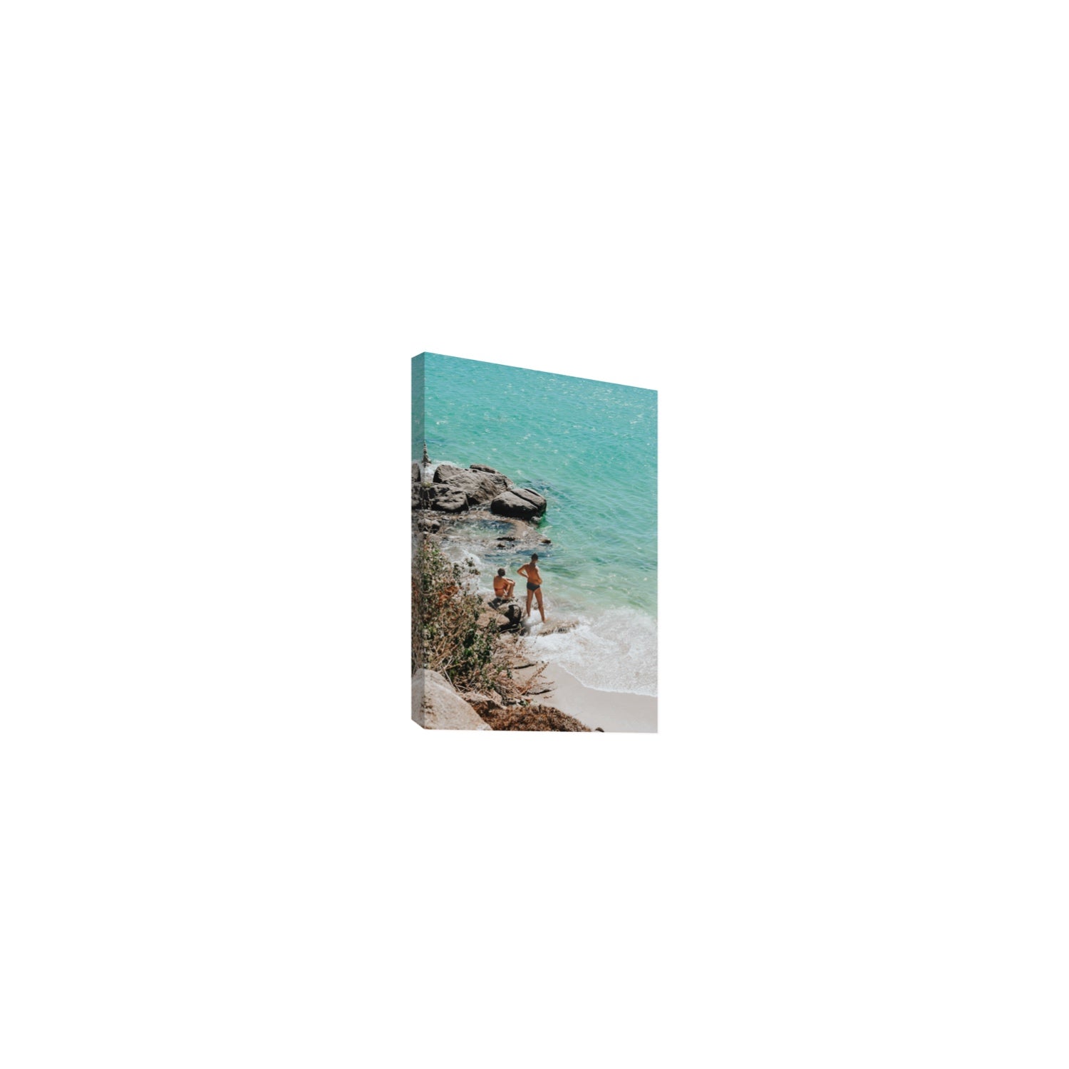 Scene Stealers Mykonos Greek island wall art Small stretched canvas print