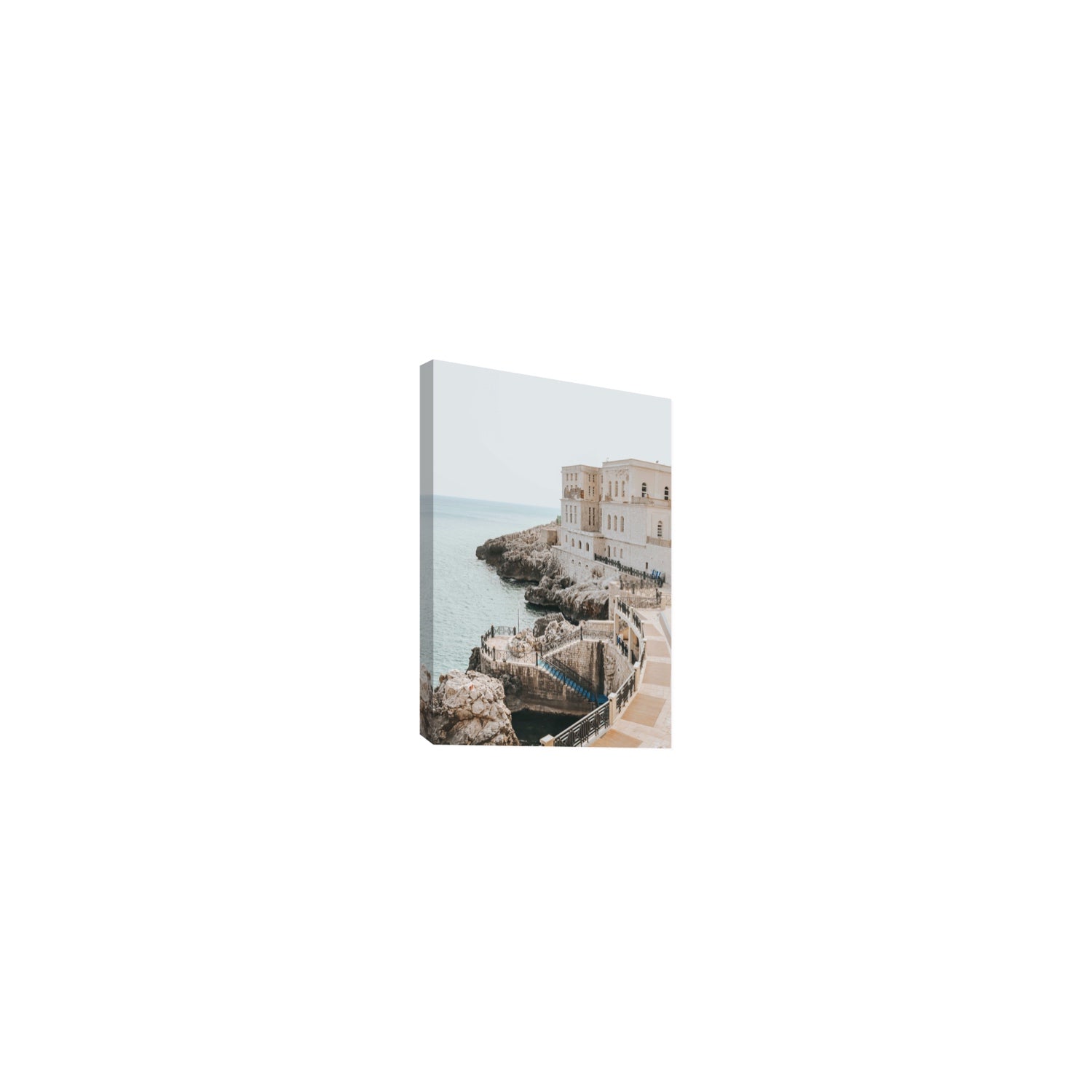 Santa Cesarea Puglia Italian coastal wall art Small stretched canvas print