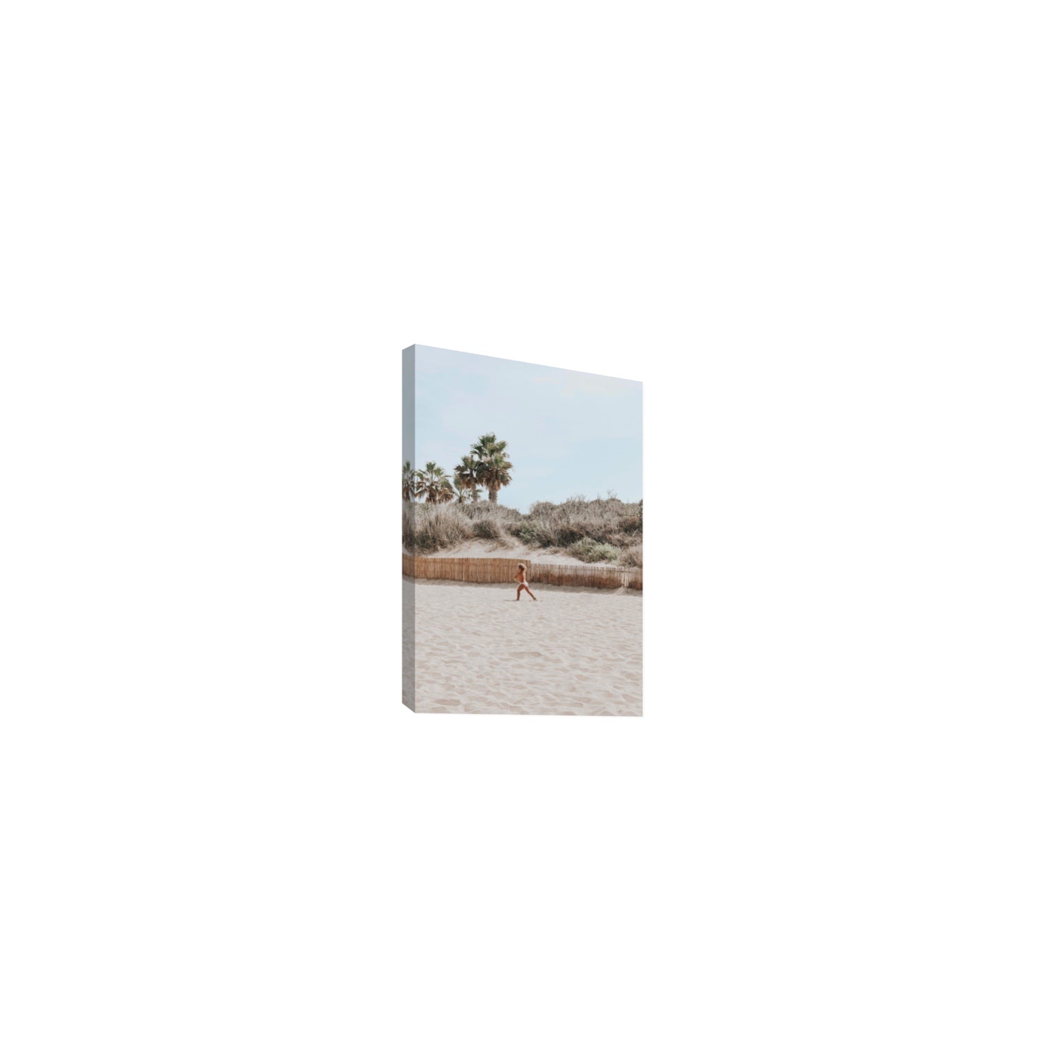 Joyful Sprint Puglia beach coastal fine art print Small stretched canvas print