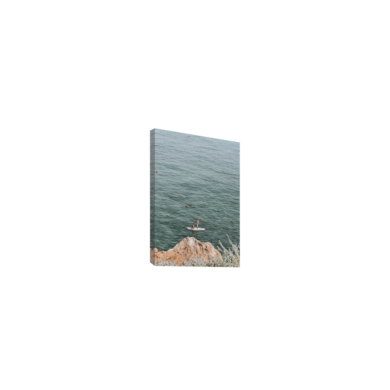 Into The Vibe Without Getting Wet Tuscany coastal wall art Small stretched canvas print