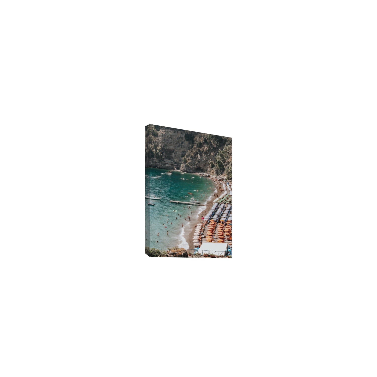 Parasol Panorama fine art print, Positano, Italy, Small, Stretched Canvas