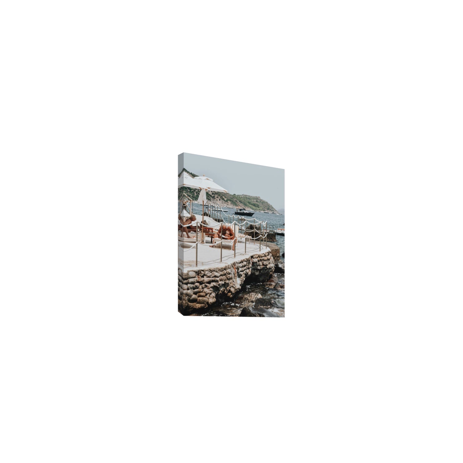 Nonno e Nonna Tuscany coastal Italian wall art Small stretched canvas print