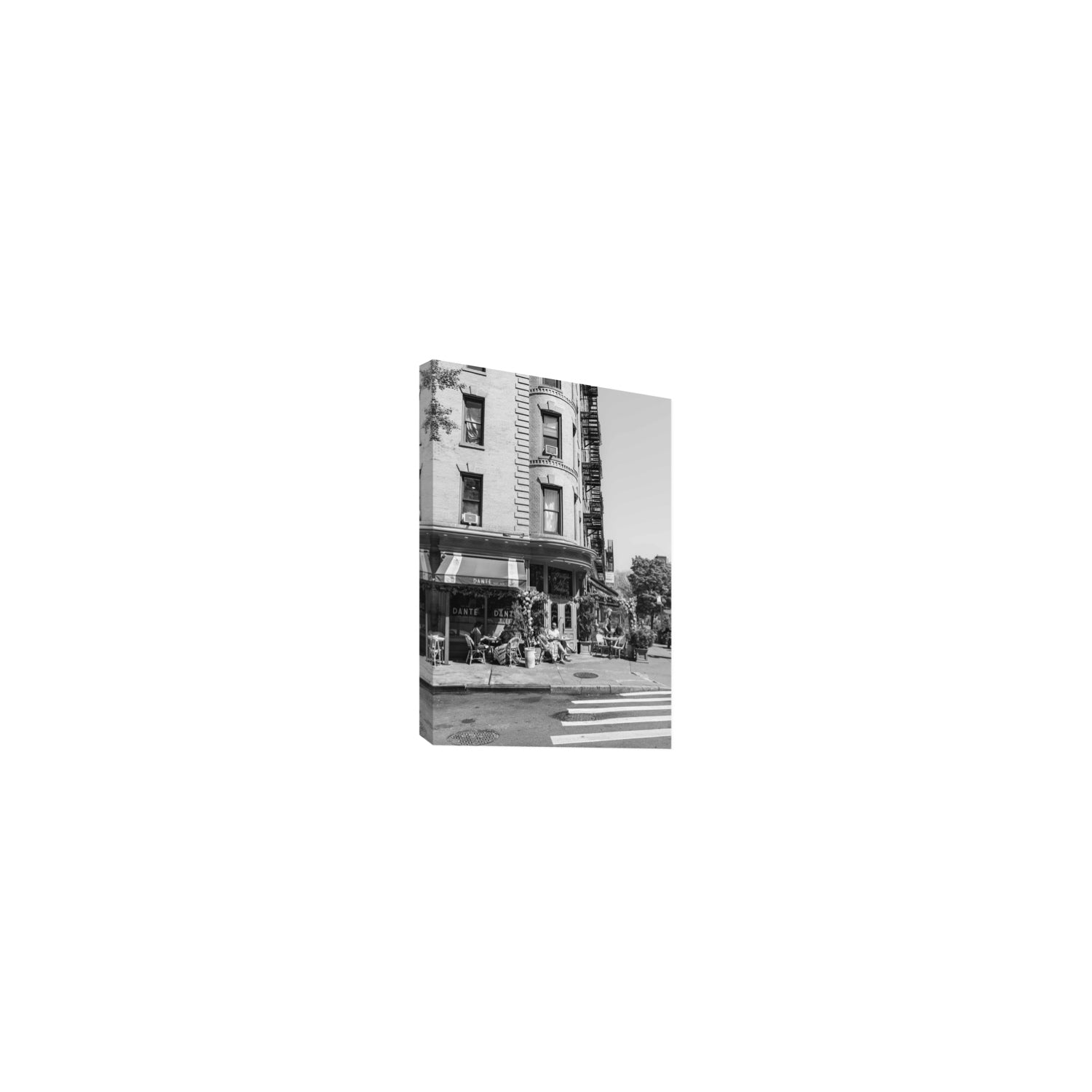 Sunny Soiree New York NYC Black & White wall art Small stretched canvas print