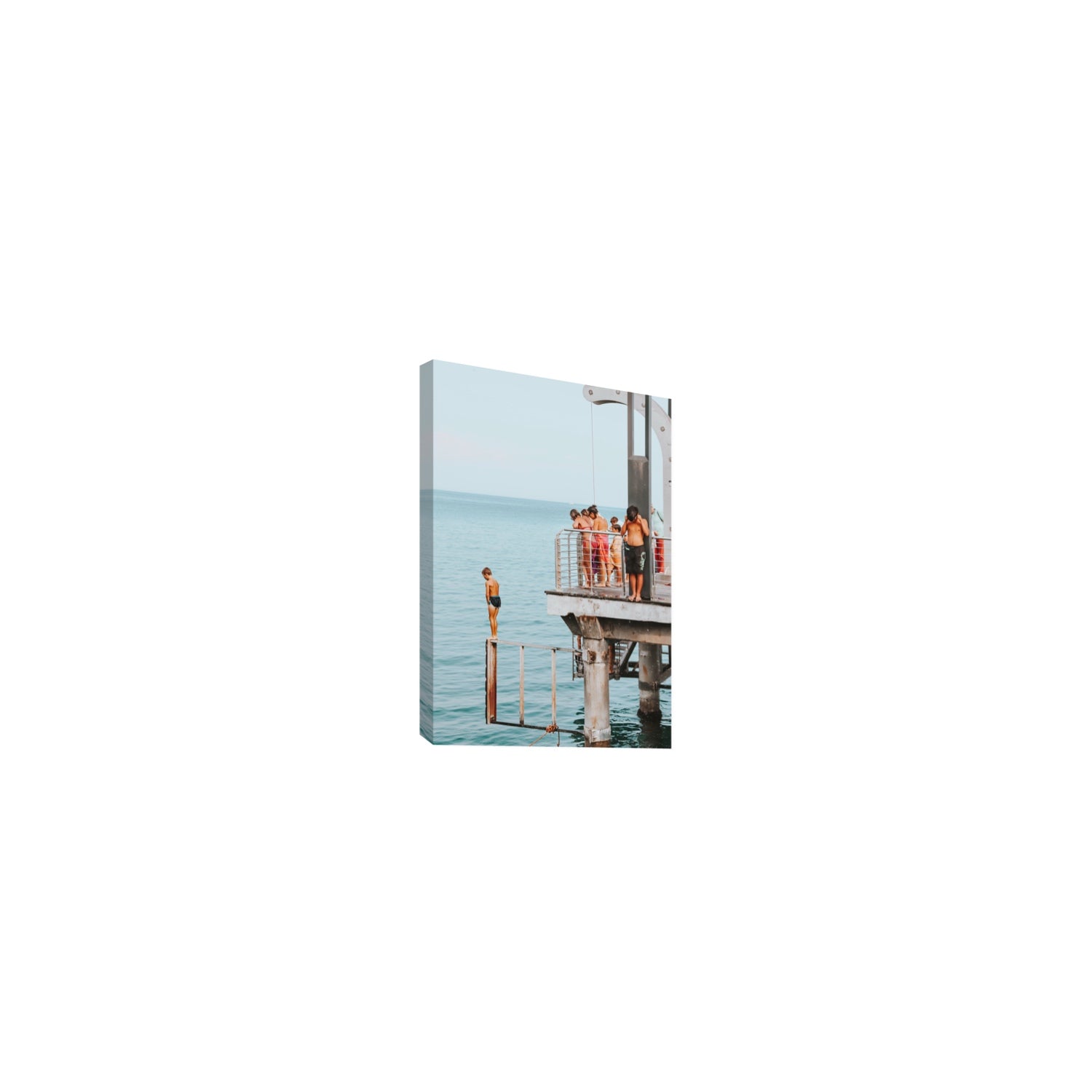 Golden Boy Alassio coastal decor wall art Small stretched canvas print