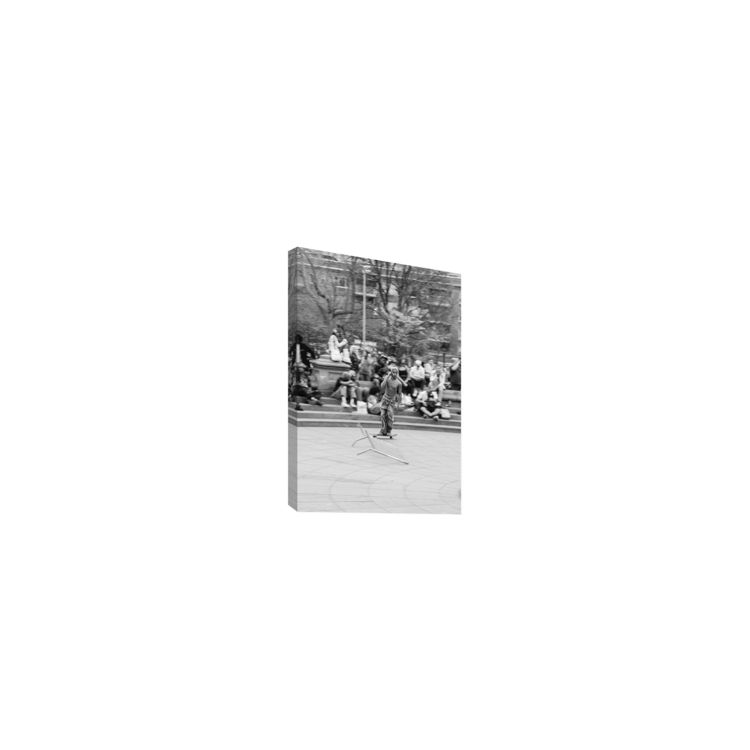 Skate Park Serenade New York NYC Black & White wall art Small stretched canvas print