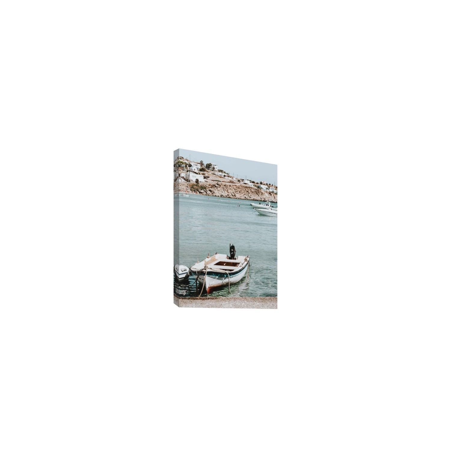 Classic Wheels Mykonos Greek island wall art Small stretched canvas print