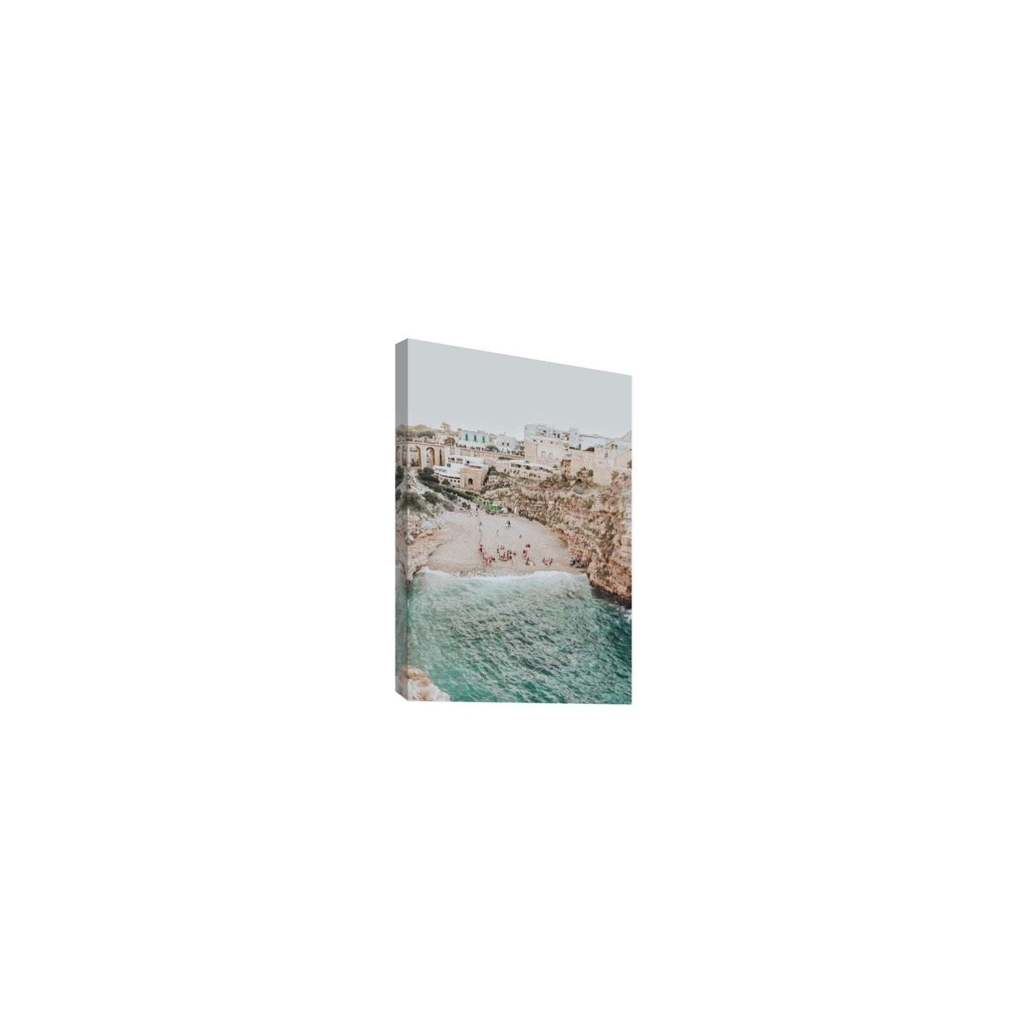 Polignano Vista Puglia coastal Italian beach fine art print Small stretched canvas print