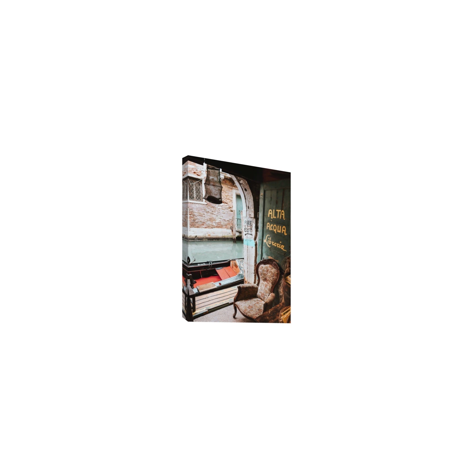 Alta Acqua Venice Bookstore wall art Small stretched canvas print