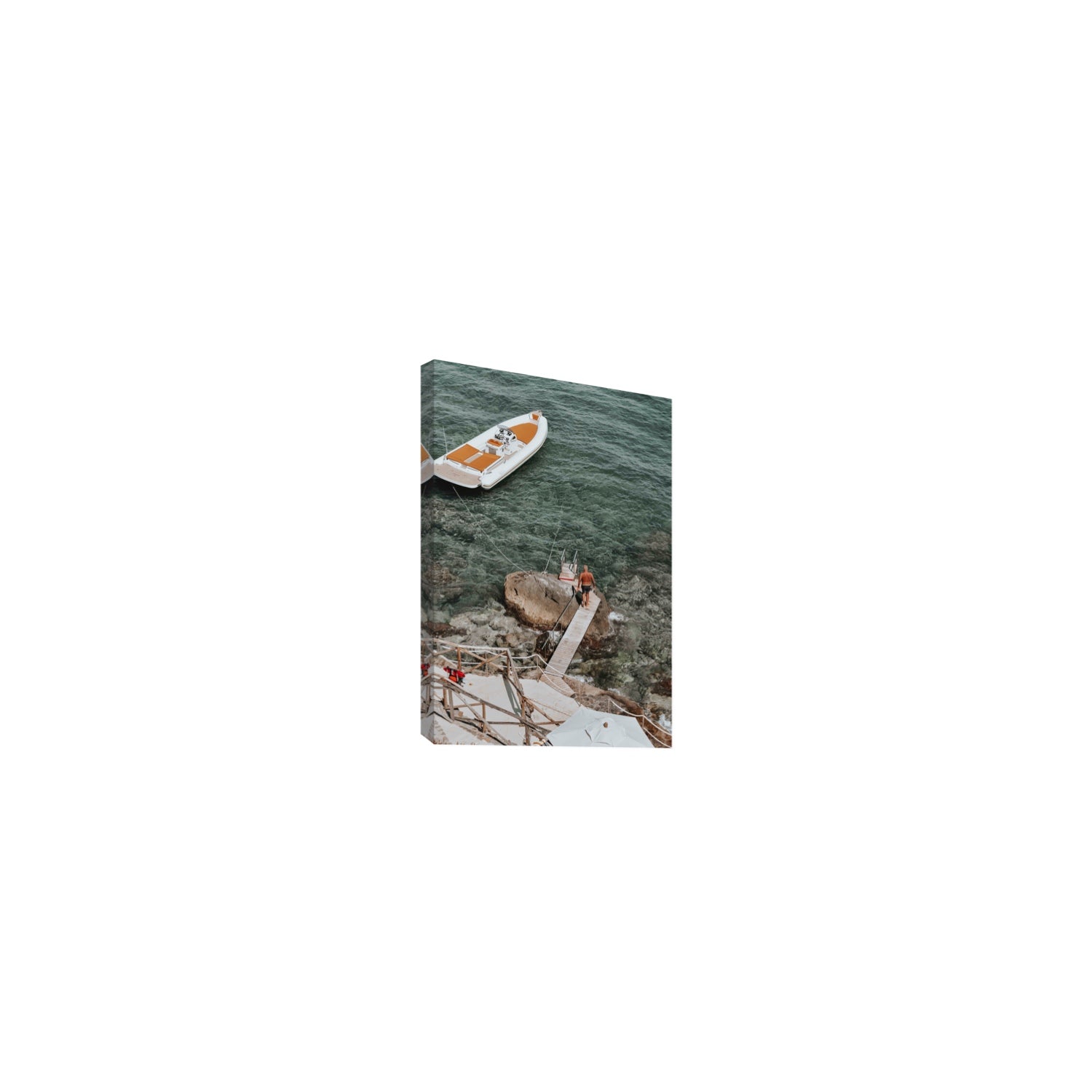 Secret Cove Tuscany coastal Italian wall art Small stretched canvas print