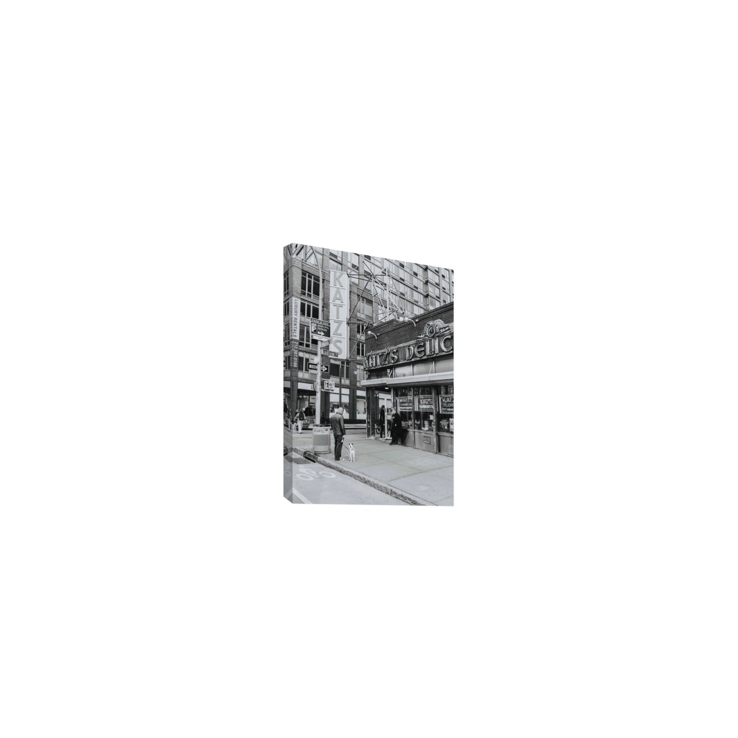 Graphite Gotham New York NYC Black & White wall art Small stretched canvas print