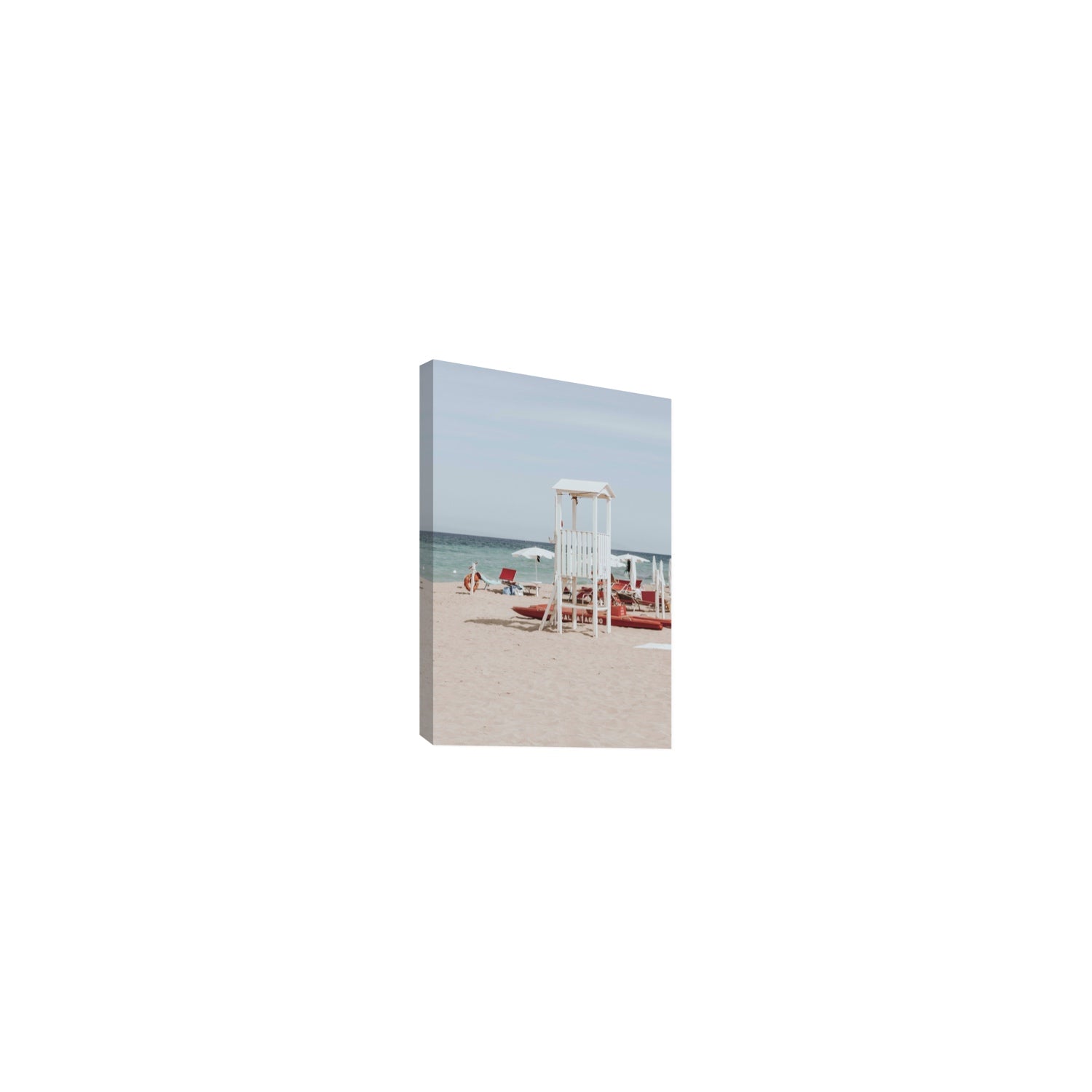 Barefoot Bliss Puglia beach Italian coastal decor wall art Small stretched canvas print