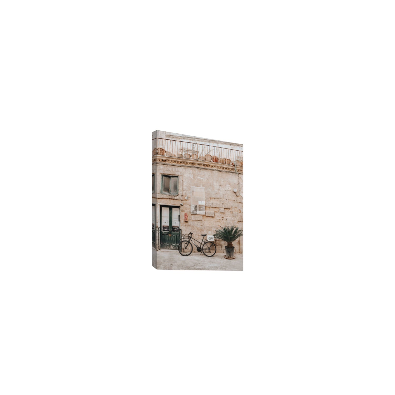 Golden Facades Puglia Lecce Italian wall art Small stretched canvas print