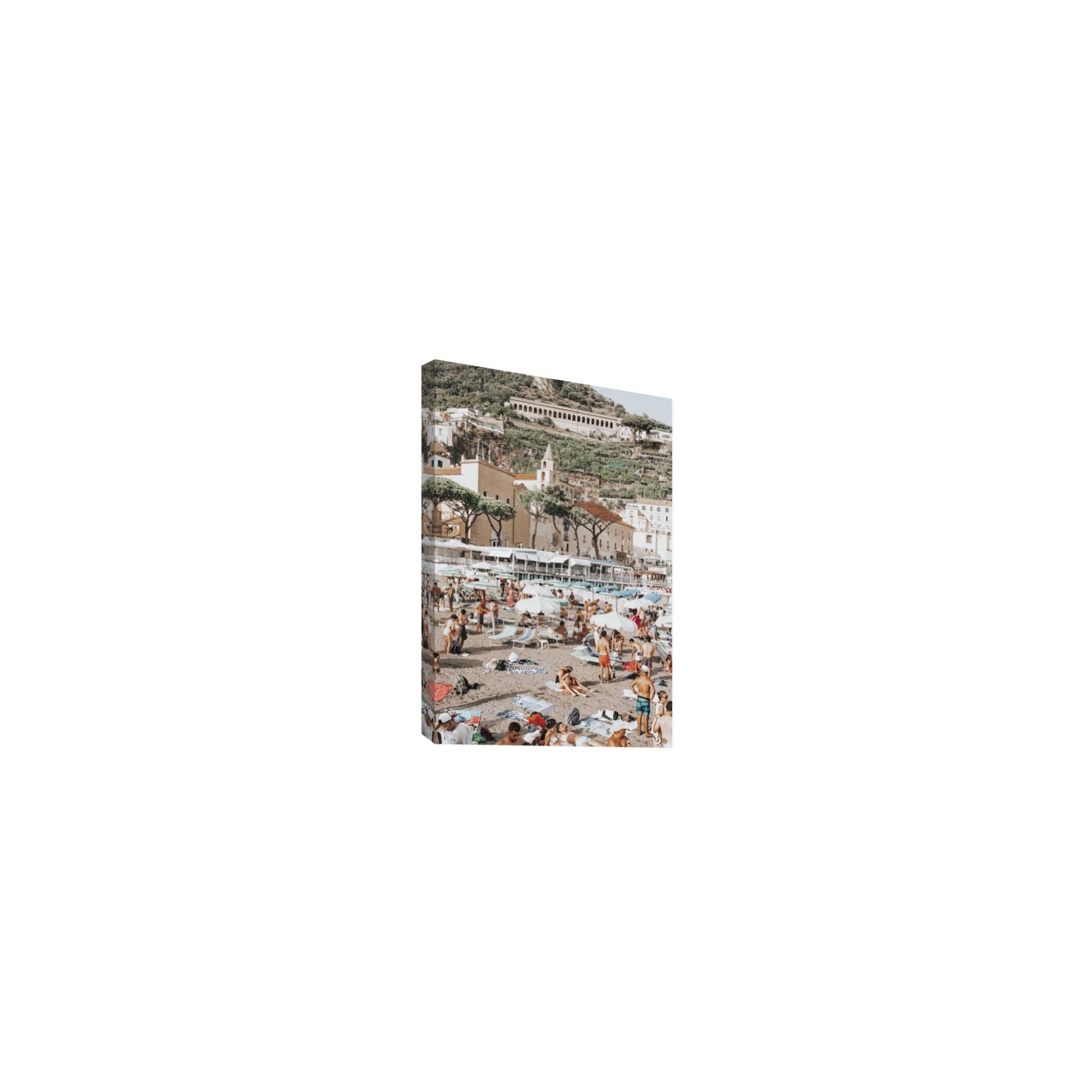 Festa In Spiaggia Amalfi coastal wall art Small stretched canvas print