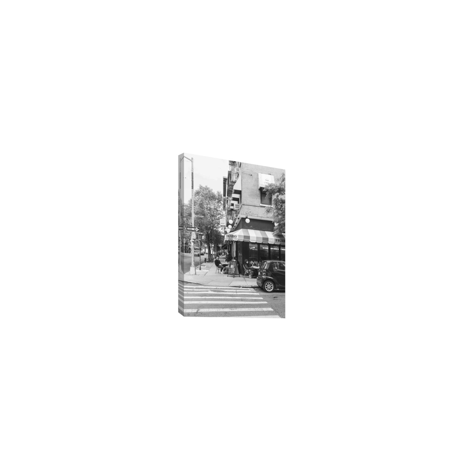 Figaro New York NYC Black & White wall art Small stretched canvas print