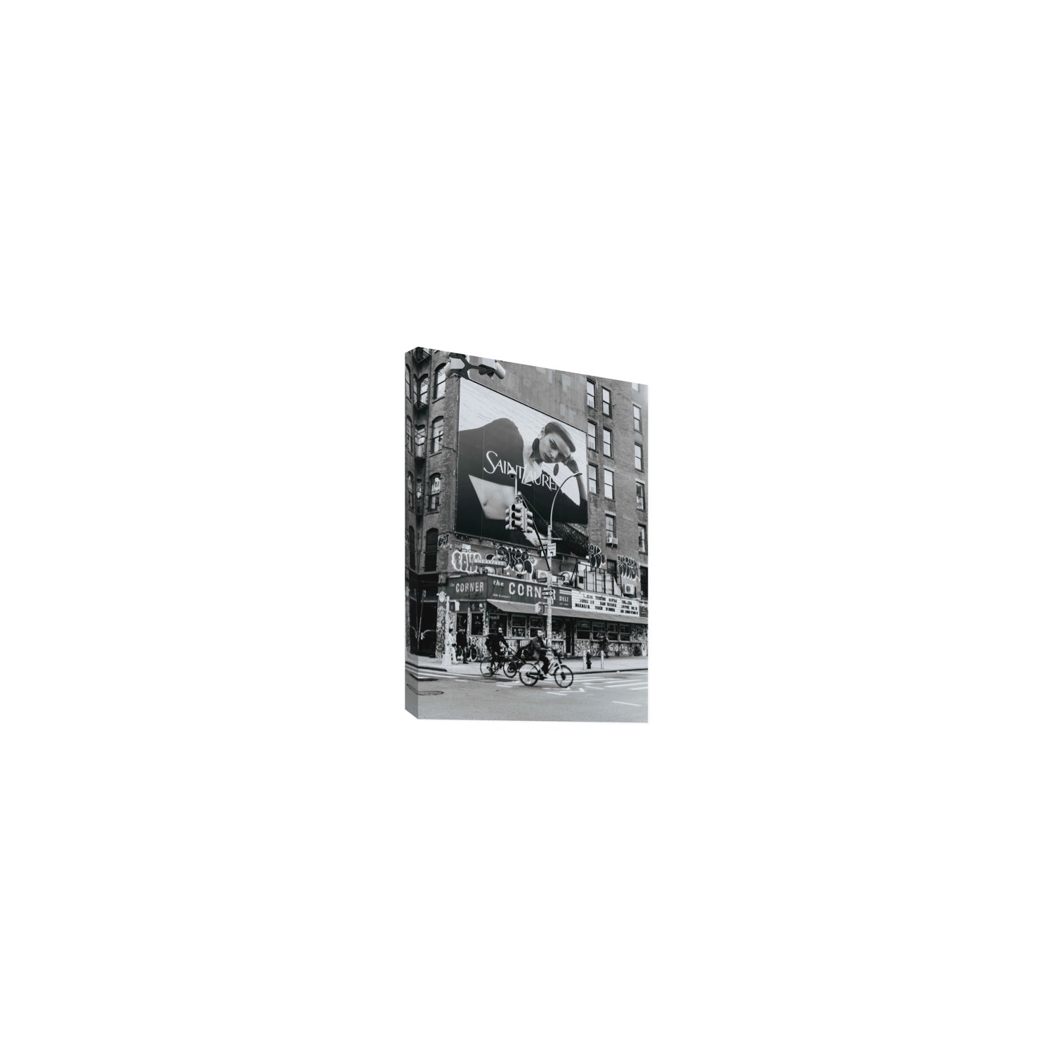 Runway To Rooftops New York NYC Black & White wall art Small stretched canvas print
