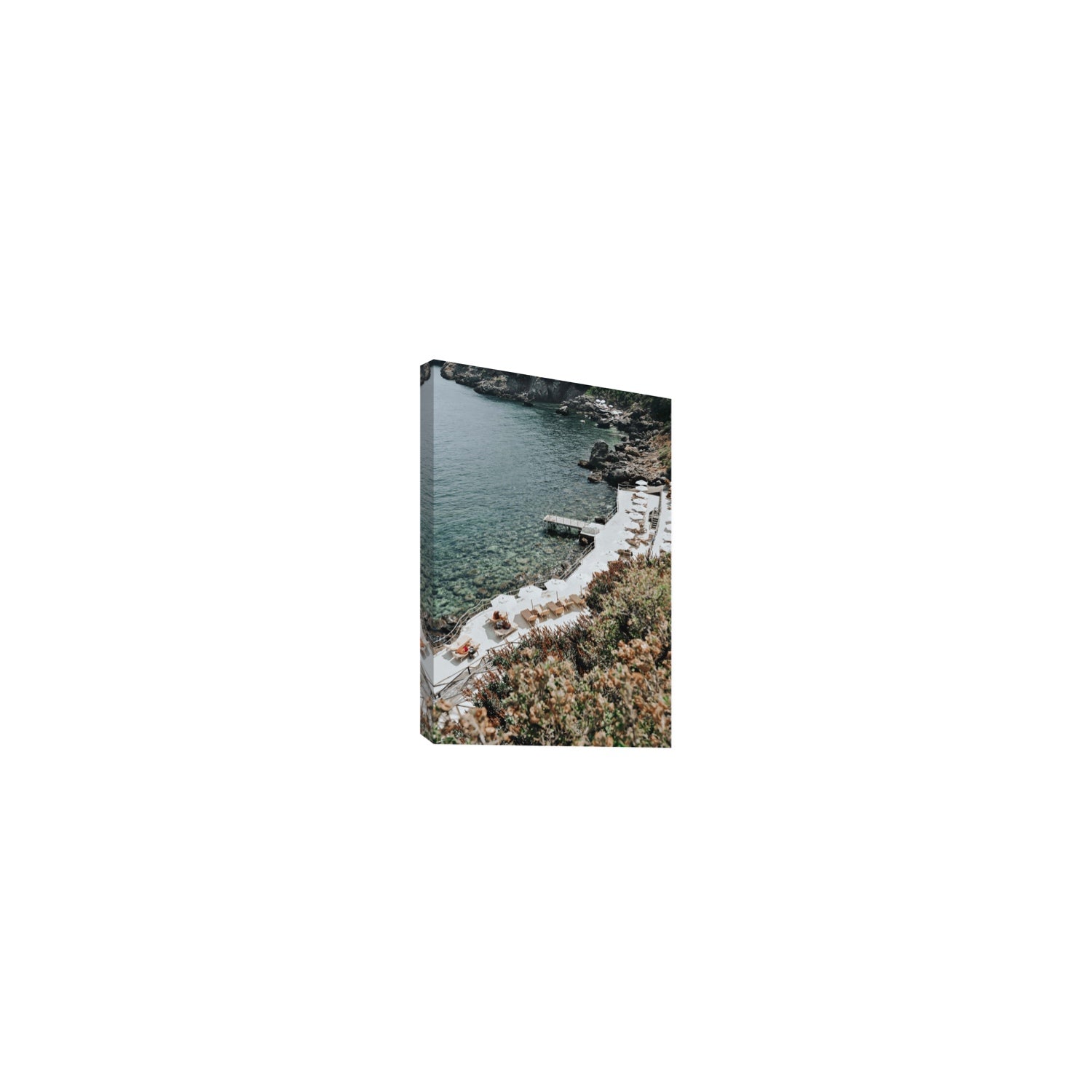 Go Beyond The Postcard Tuscany coastal wall art Small stretched canvas print