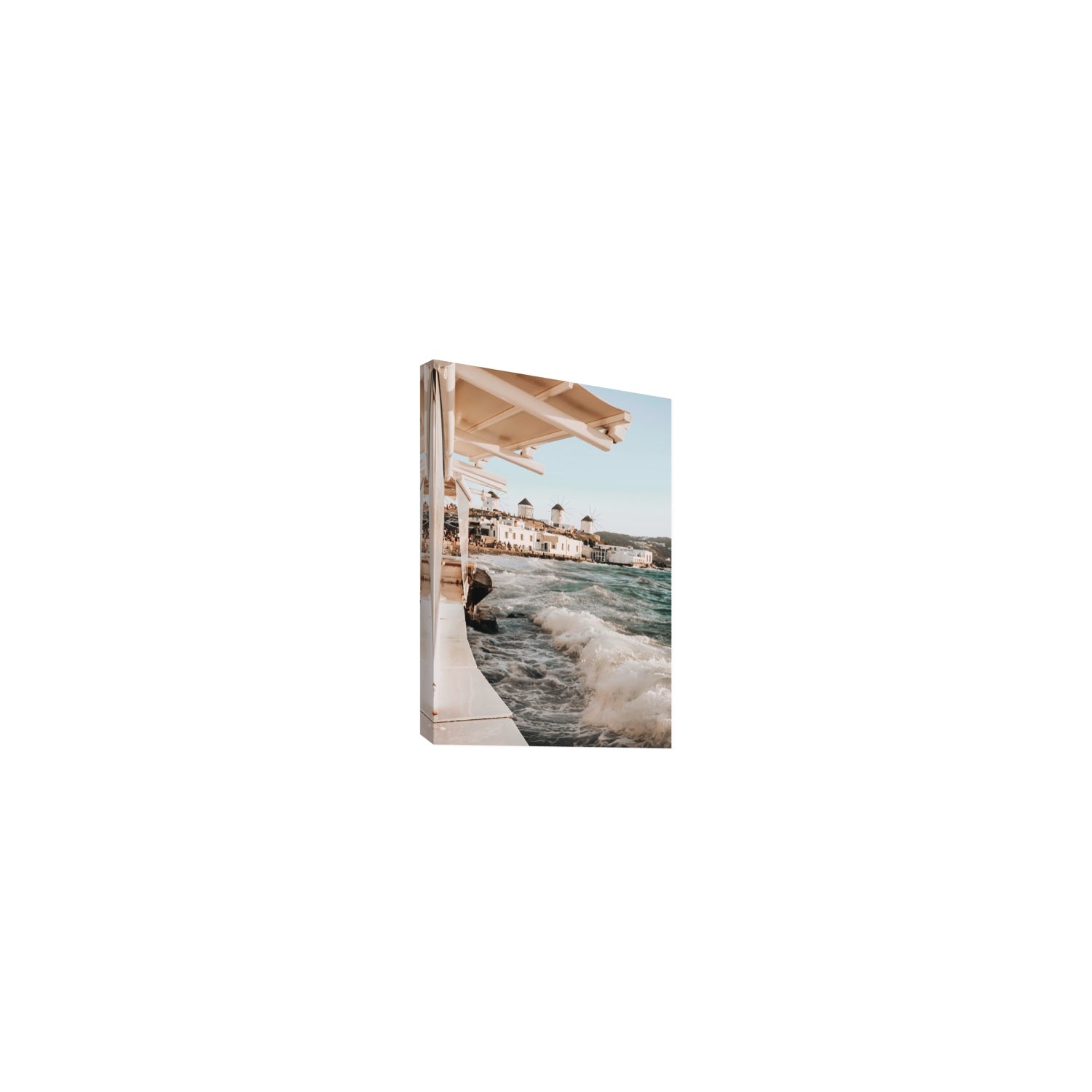 Windmills Mykonos Greek island wall art Small stretched canvas print