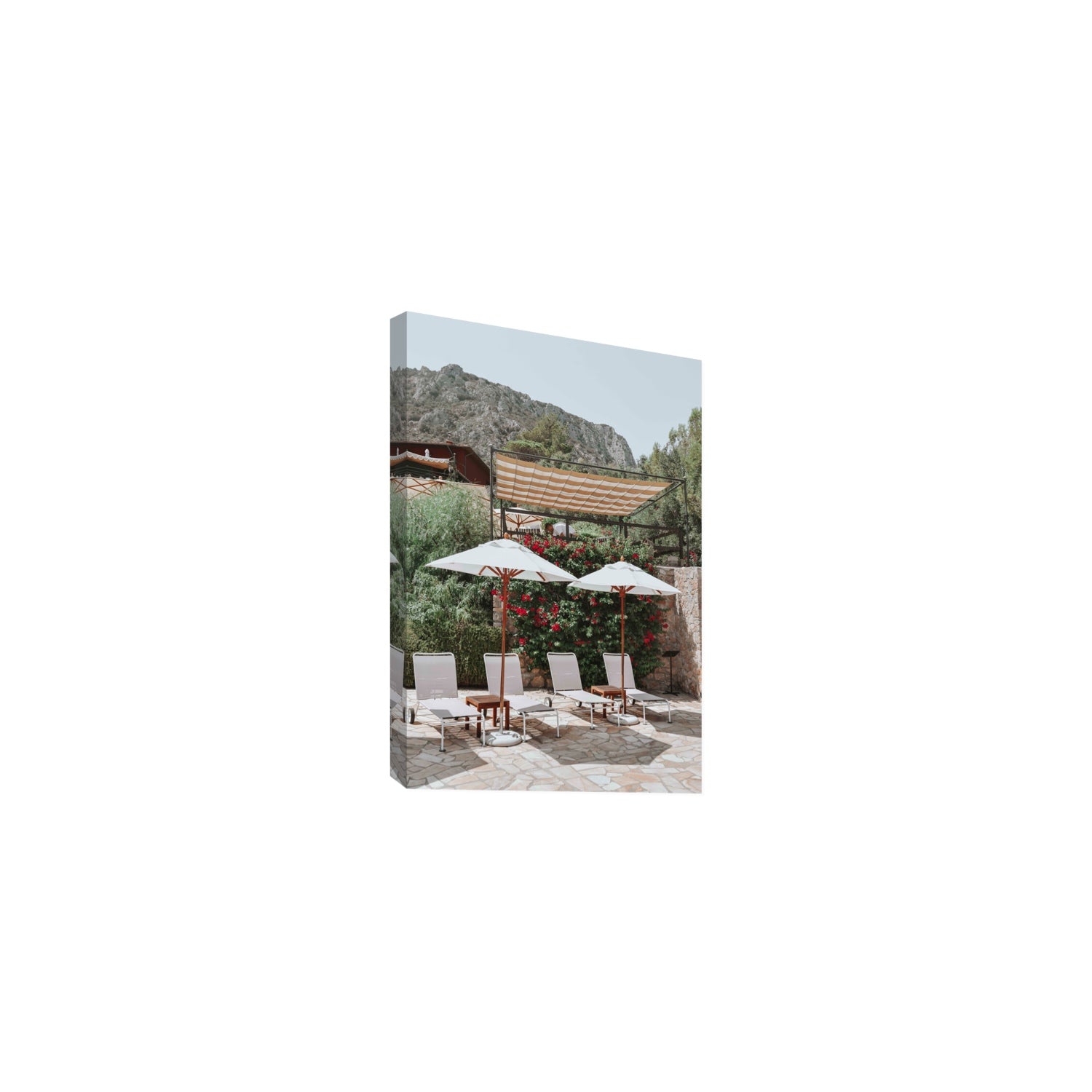 Shades of Leisure Tuscany coastal Italian wall art Medium stretched canvas print