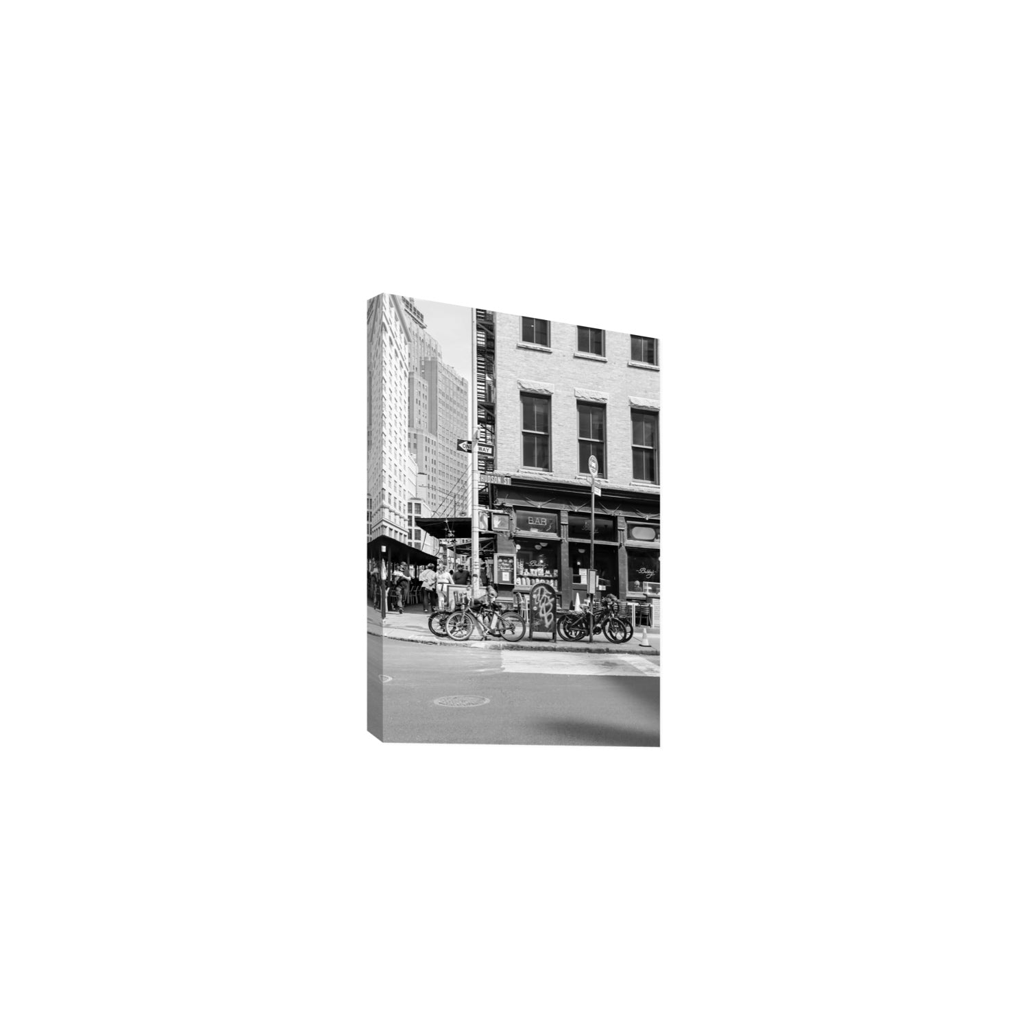 Bites Of The Big Apple New York NYC Black & White wall art Medium stretched canvas print