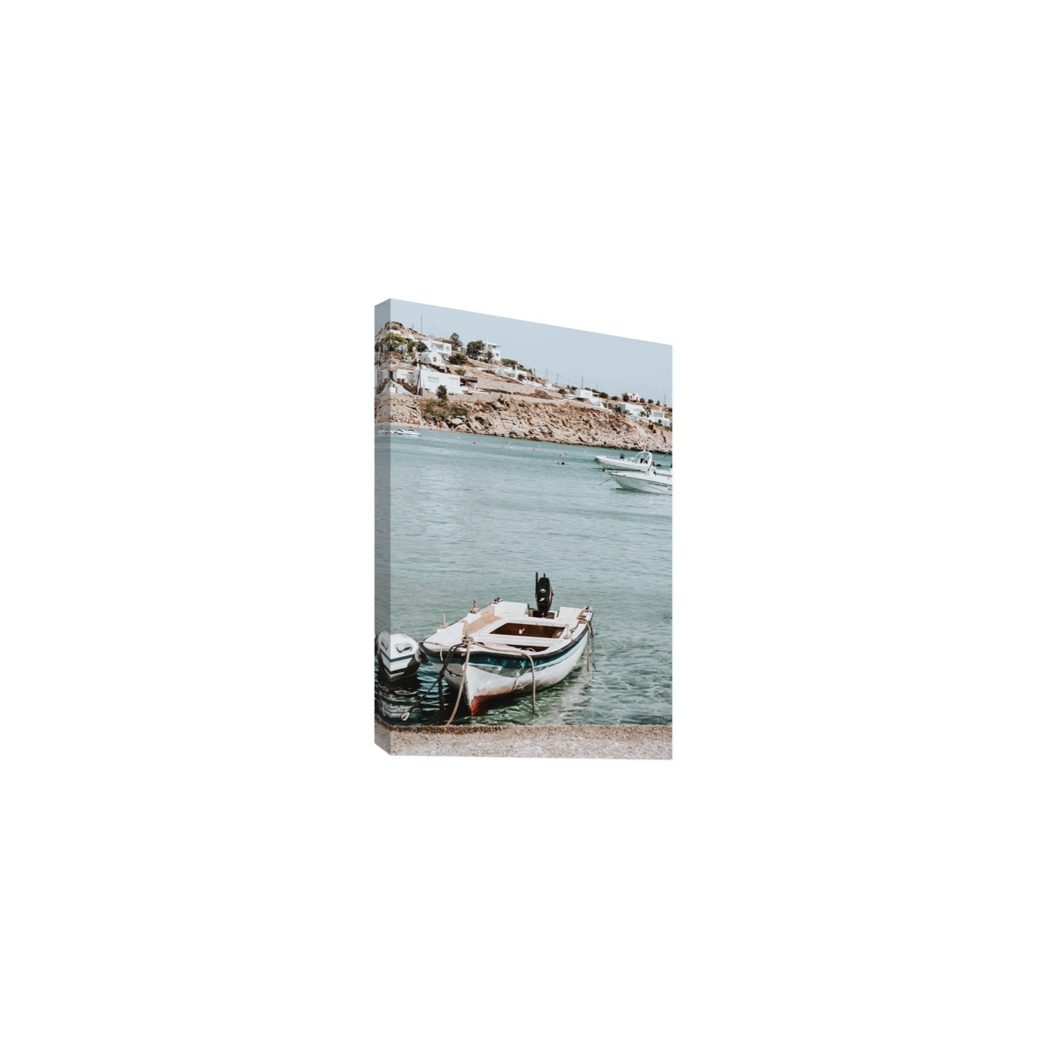 Classic Wheels Mykonos Greek island wall art Medium stretched canvas print