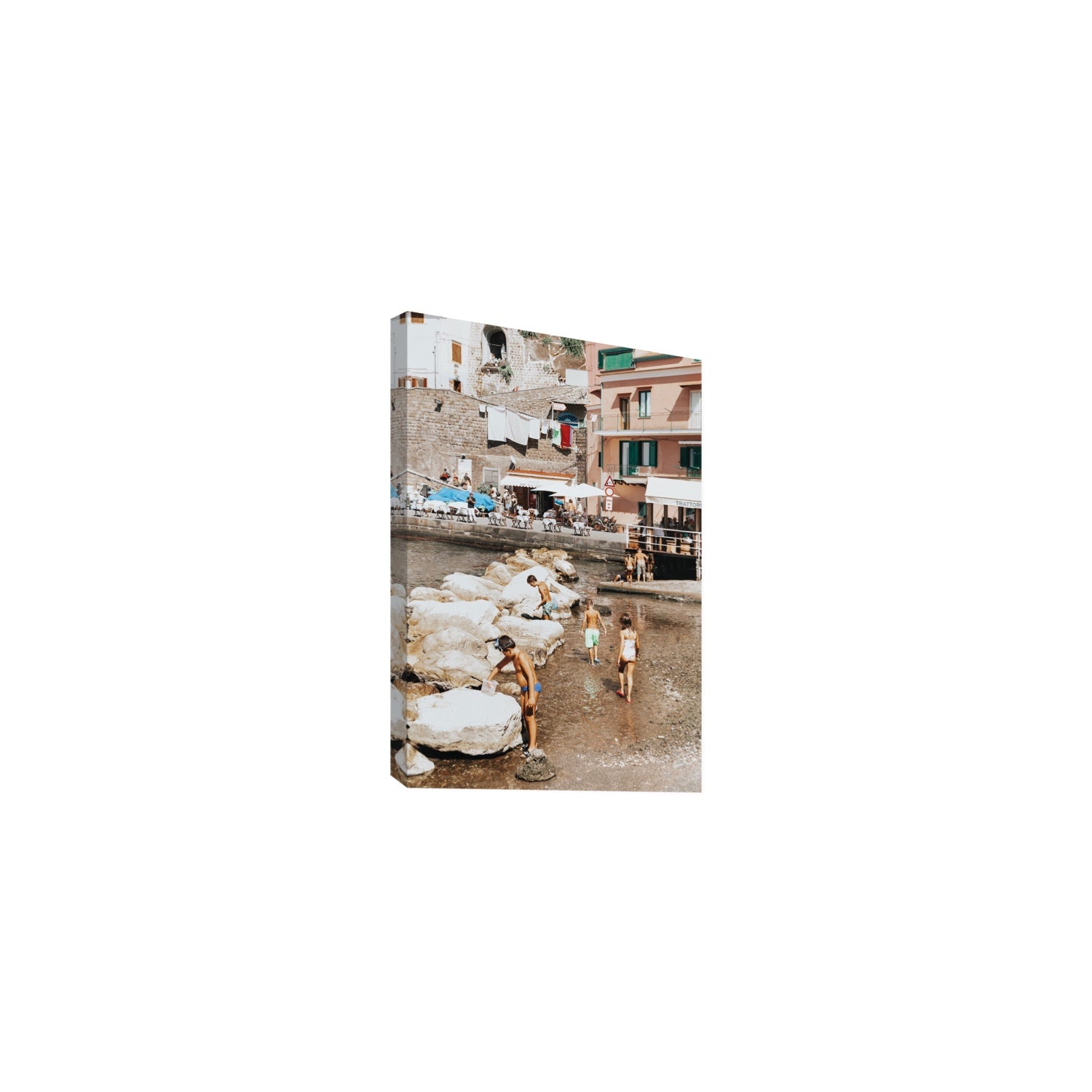 The Beachcombers Sorrento beach coastal wall art Medium stretched canvas print