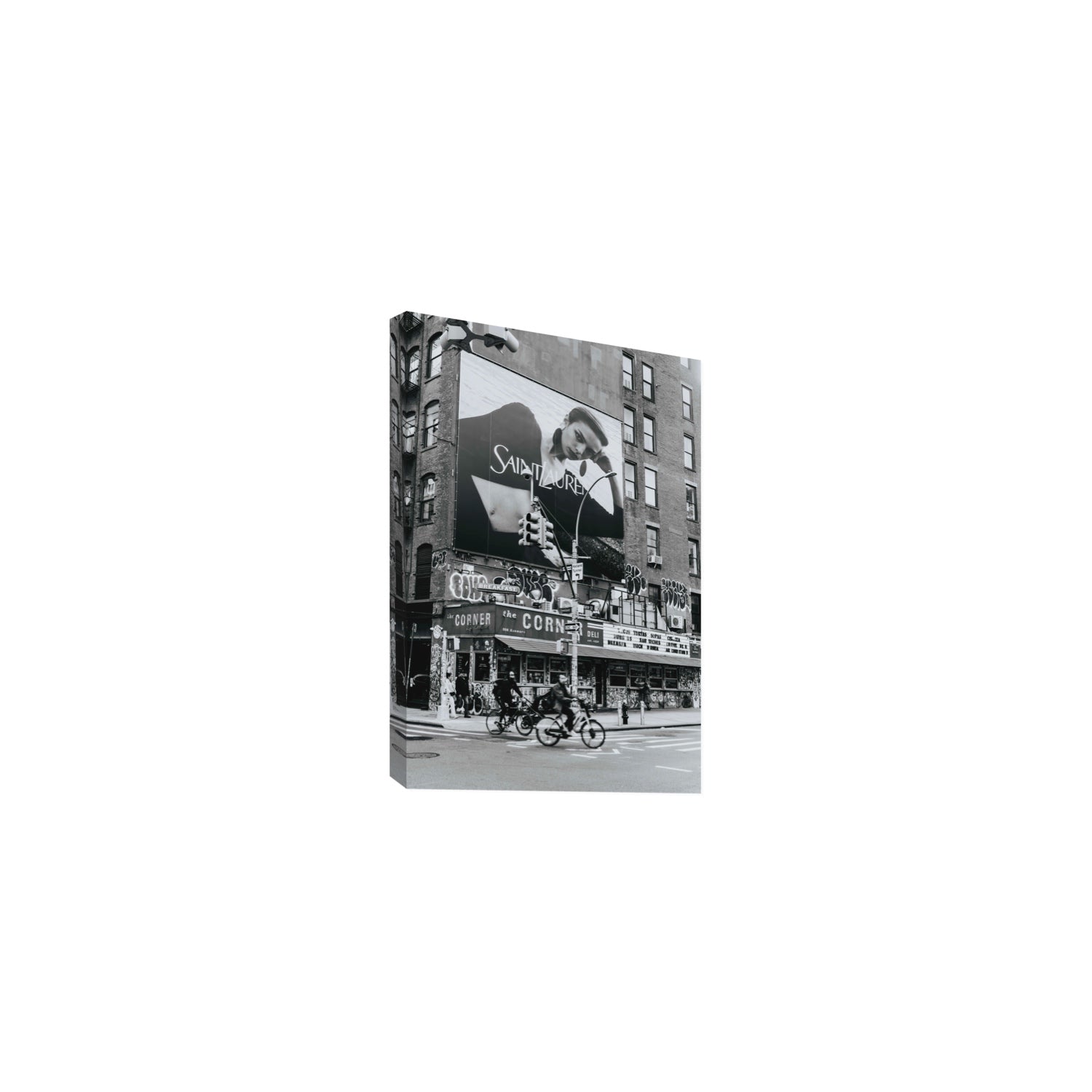 Runway To Rooftops New York NYC Black & White wall art Medium stretched canvas print