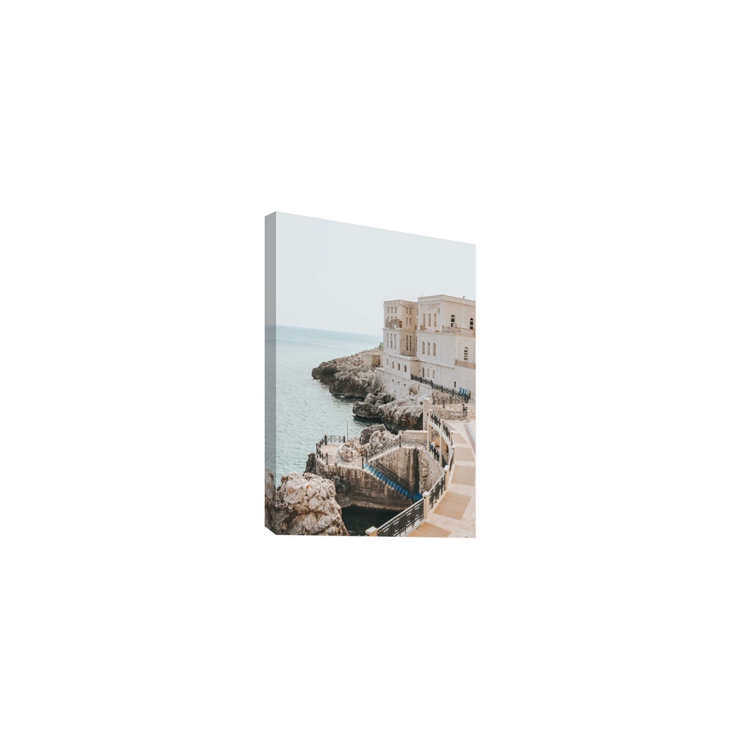Santa Cesarea Puglia Italian coastal wall art Medium stretched canvas print