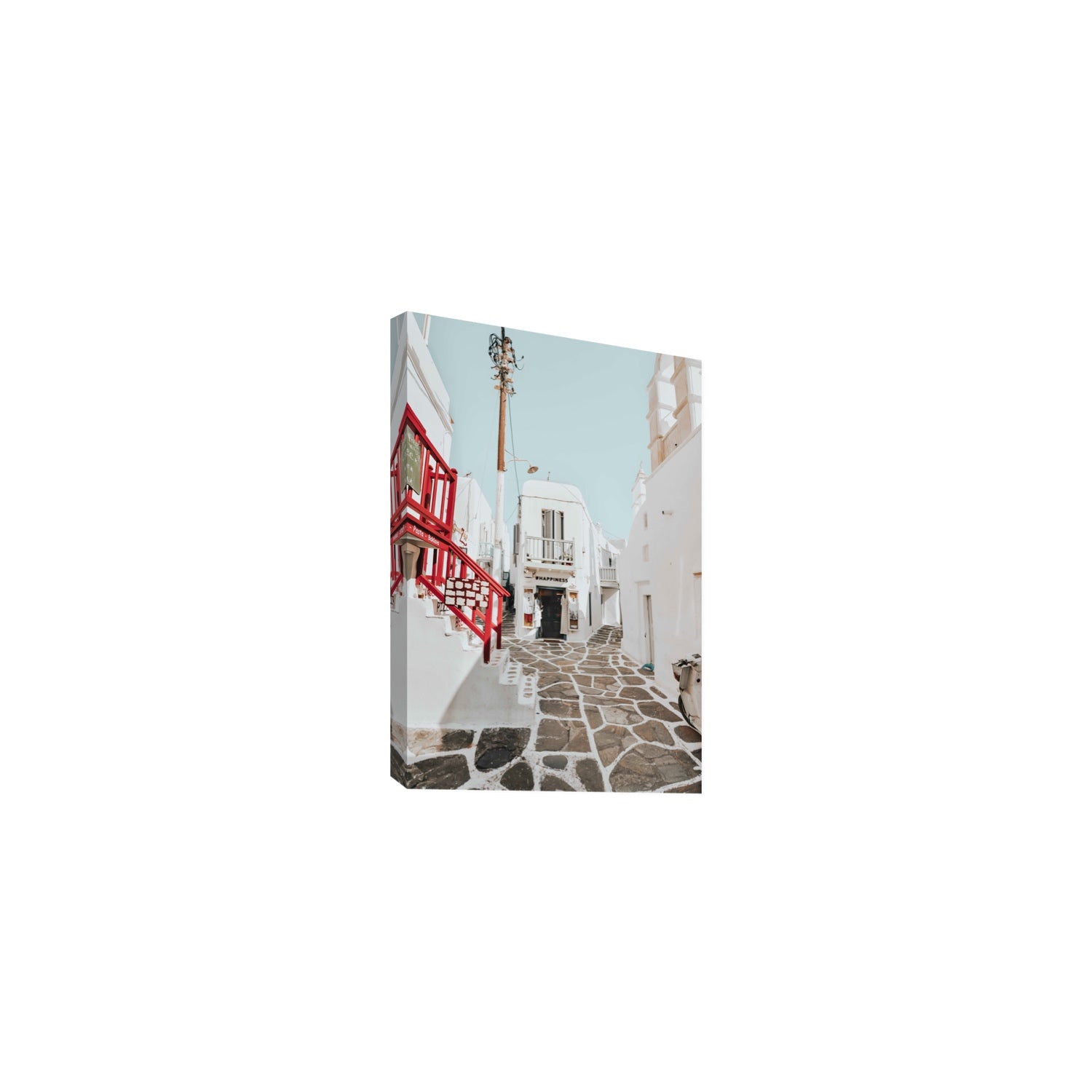 Happiness Mykonos Greek island wall art Medium stretched canvas print